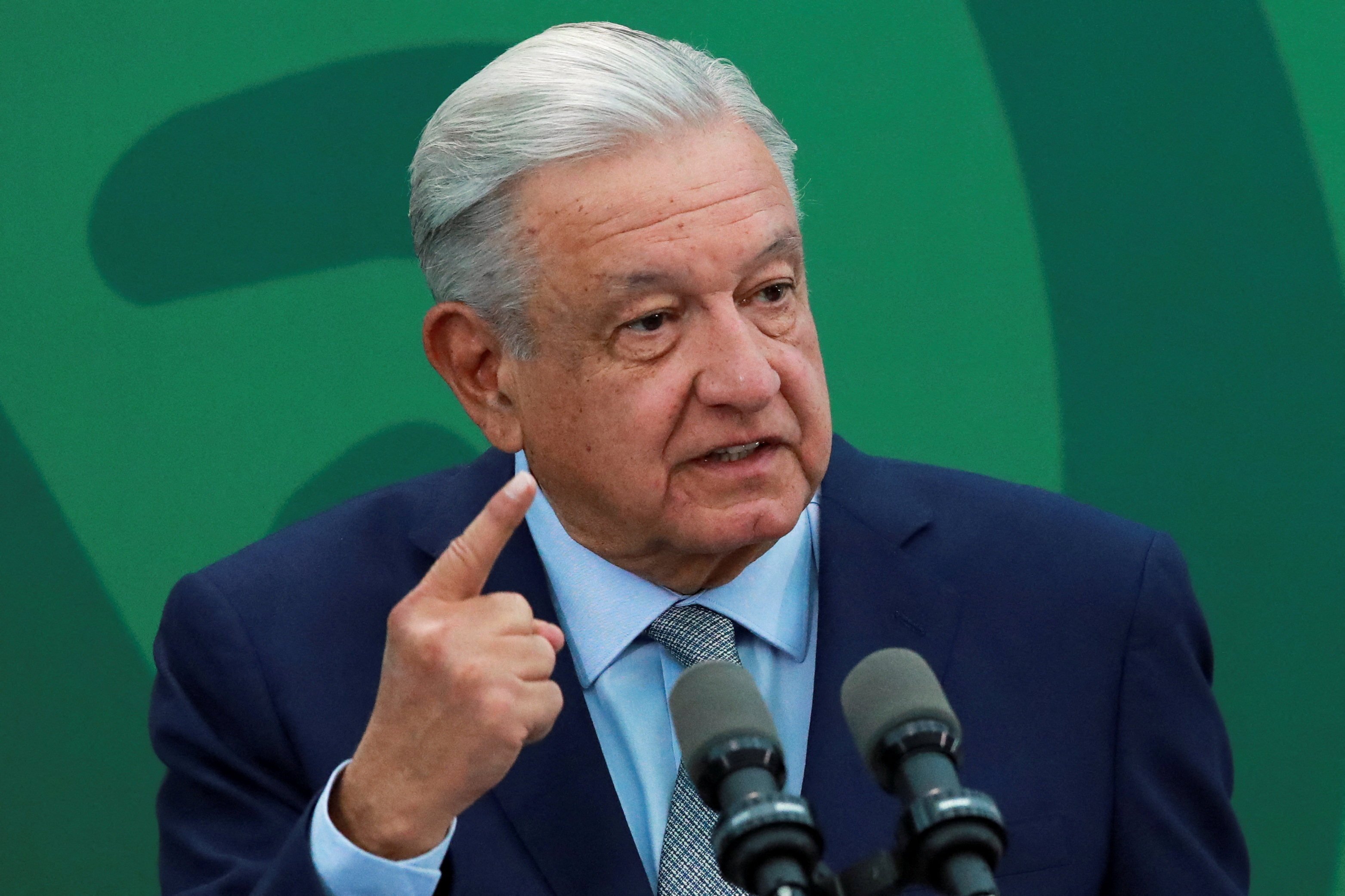 Mexico’s President Andres Manuel Lopez Obrador speaks during a news conference in Mexico City in March. Photo: Reuters