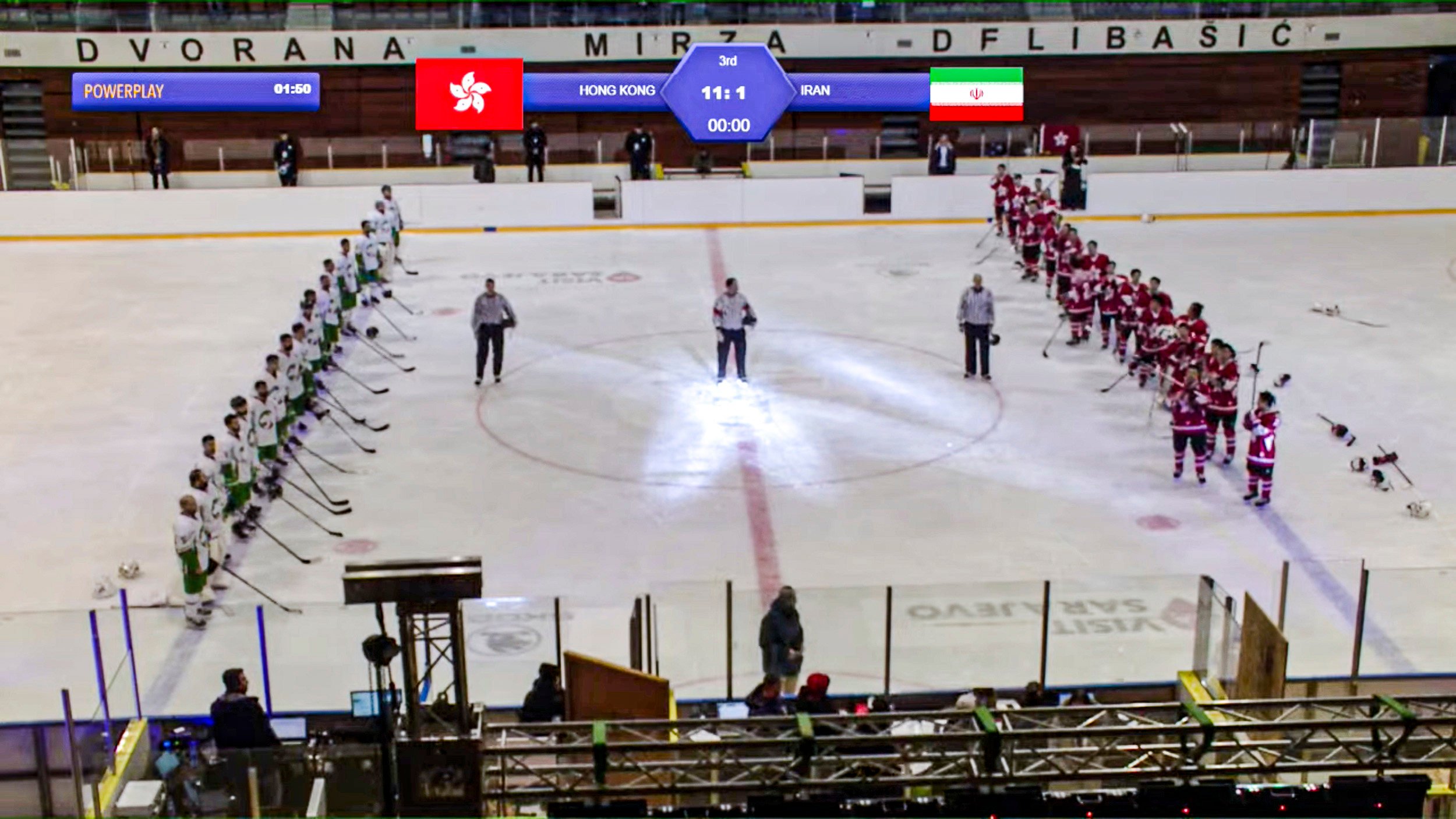 A protest song was played by mistake after Hong Kong beat Iran in an ice hockey match. Photo: Handout