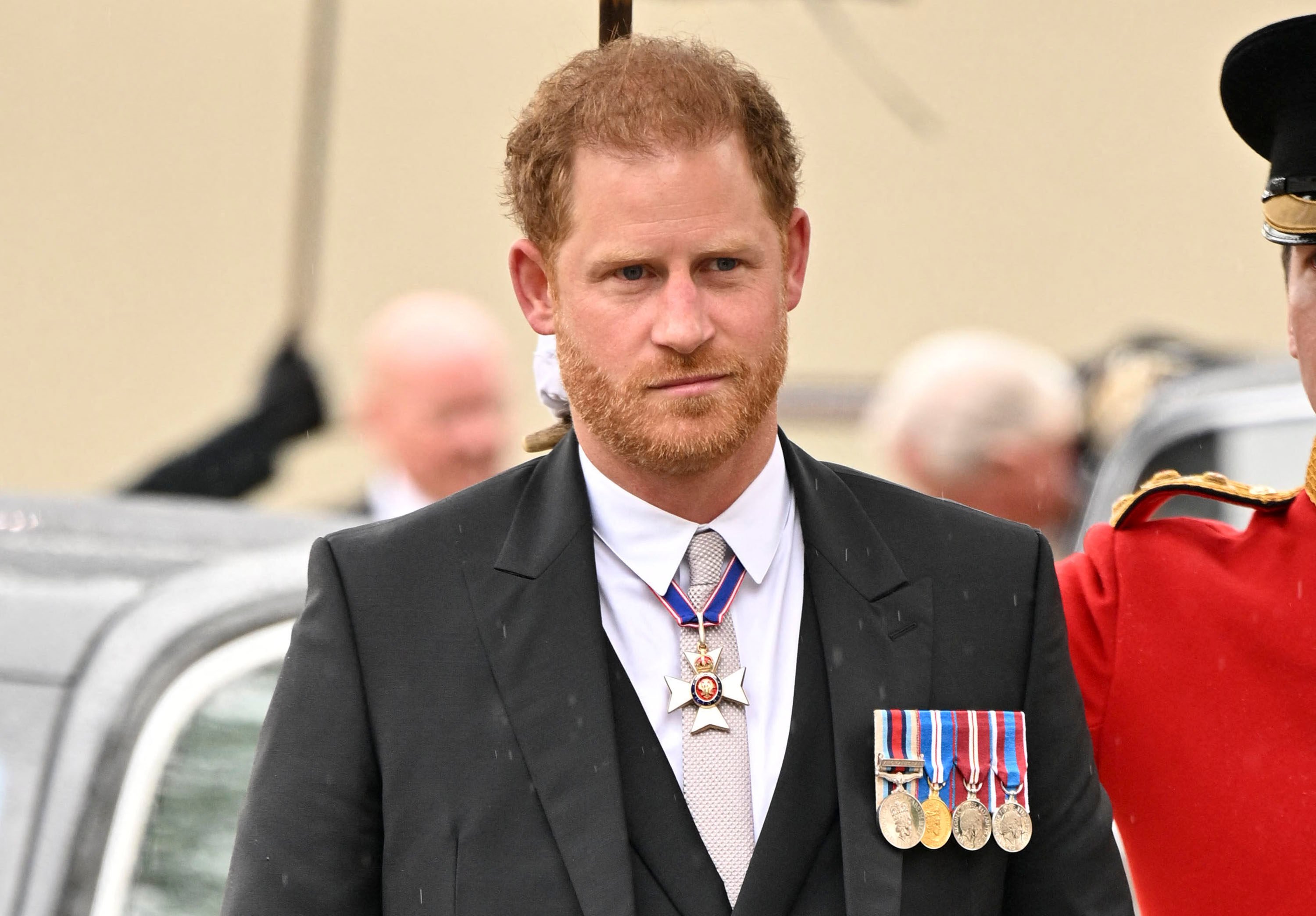 Britain’s Prince Harry, Duke of Sussex arrives at Westminster Abbey ahead of the coronations of Britain’s King Charles III and Britain’s Camilla, Queen Consort. Photo: Pool/AFP