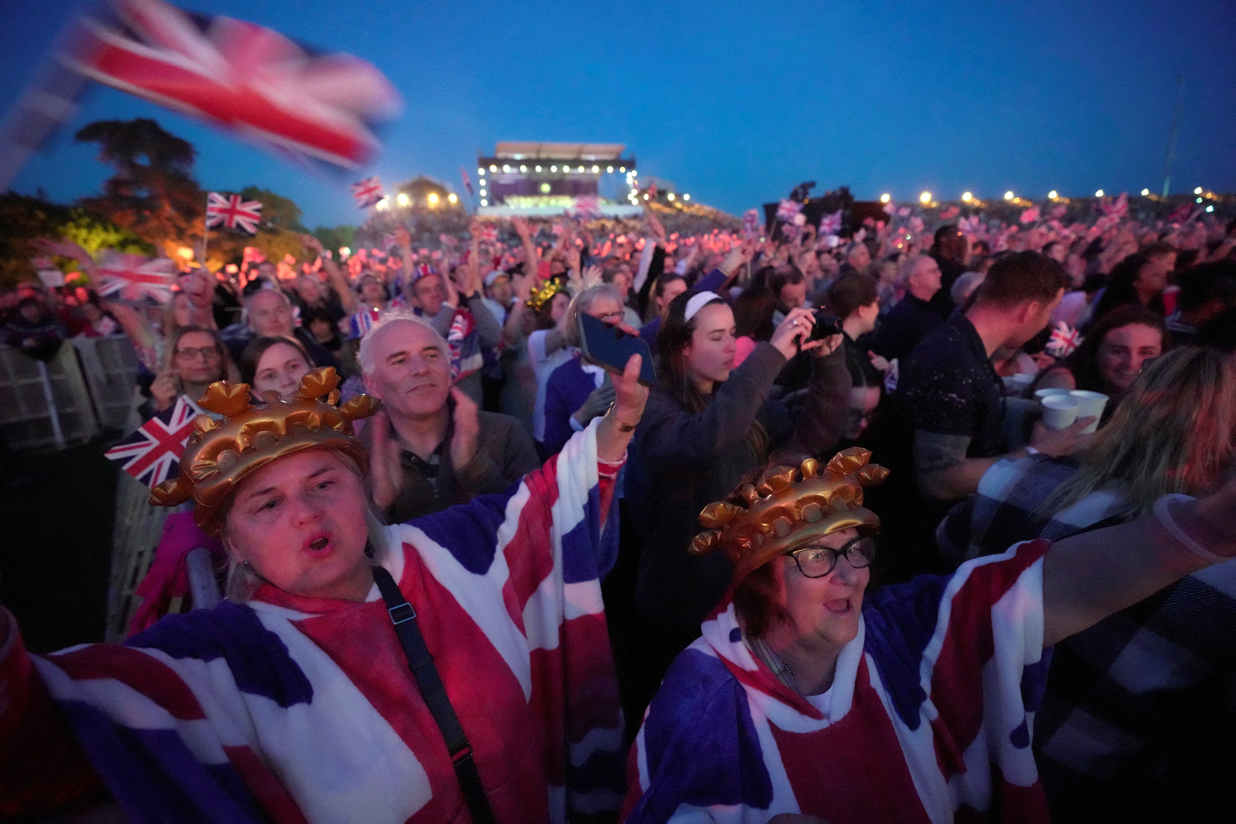 Crowds attend a concert at Windsor Castle to celebrate the coronation of King Charles. Photo: Reuters