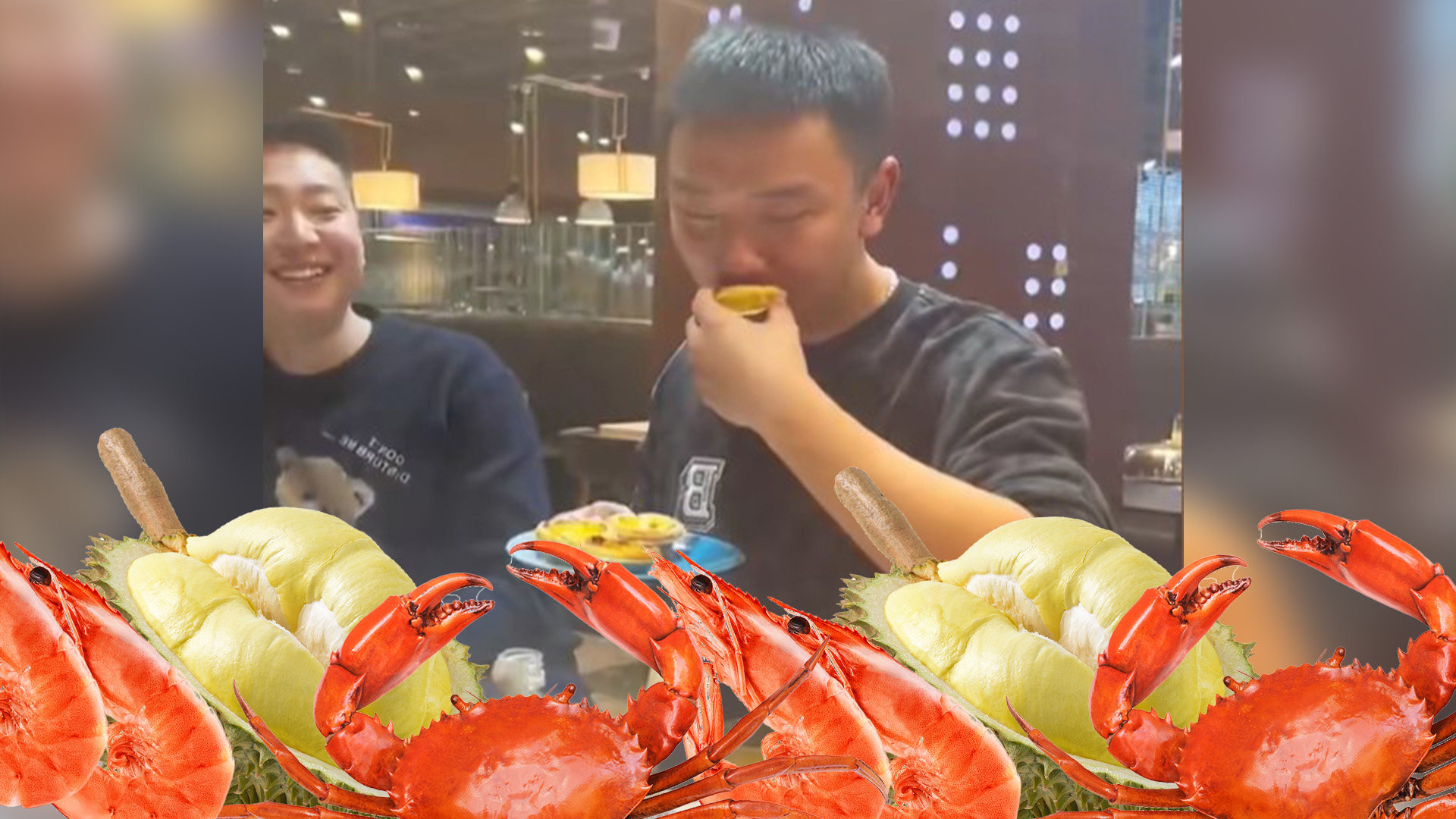 Group of 7 eats 300 crabs 80 desserts 50 boxes of durians at