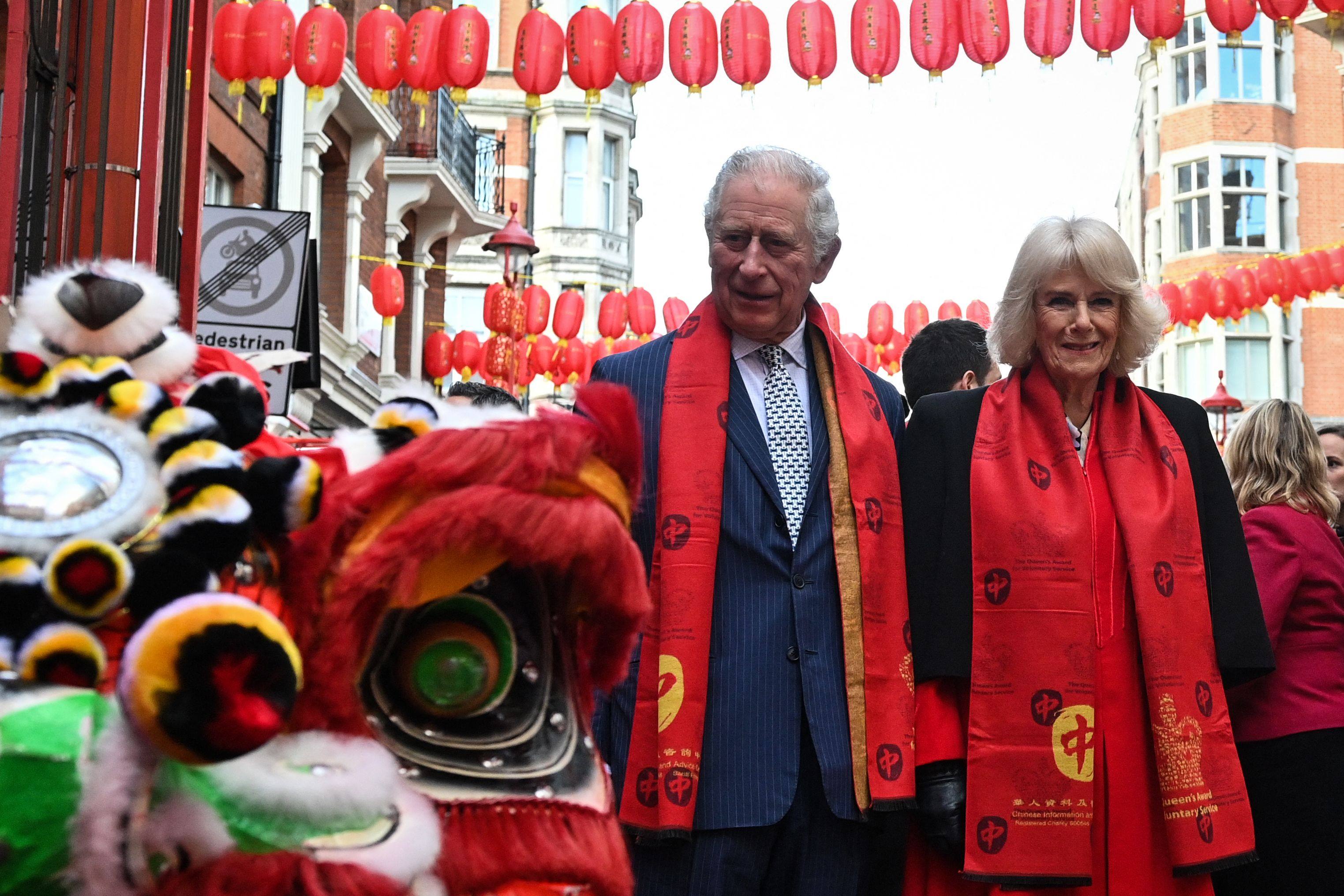 Britain’s Prince Charles and Camilla visit London’s Chinatown in February 2022. London’s Chinese community held a Poon Choi event in Chinatown on Sunday, celebrating the coronation of King Charles and Queen Camilla. Photo: AFP