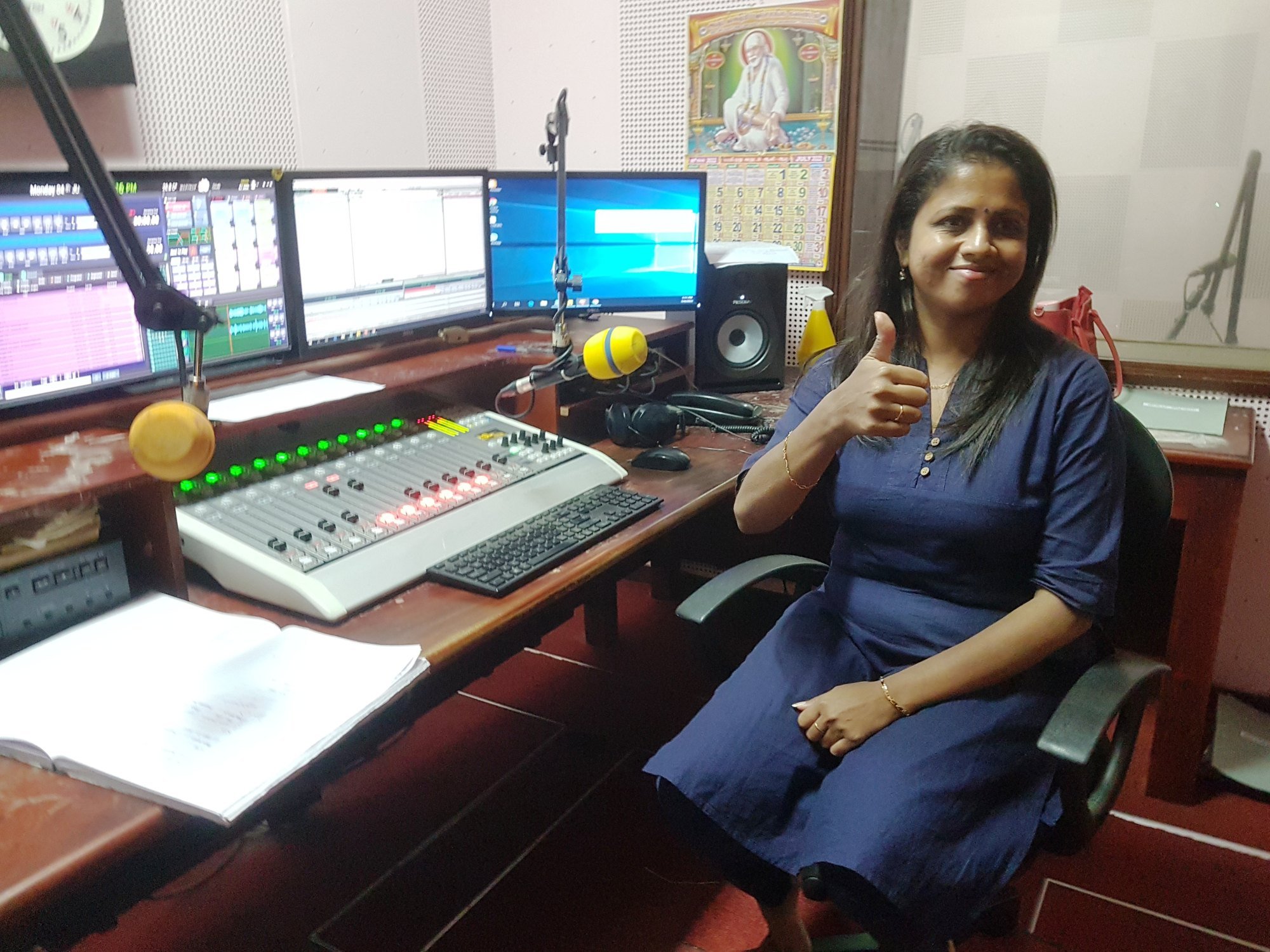 A broadcaster at SLBC. Photo: Khursheed Dinshaw