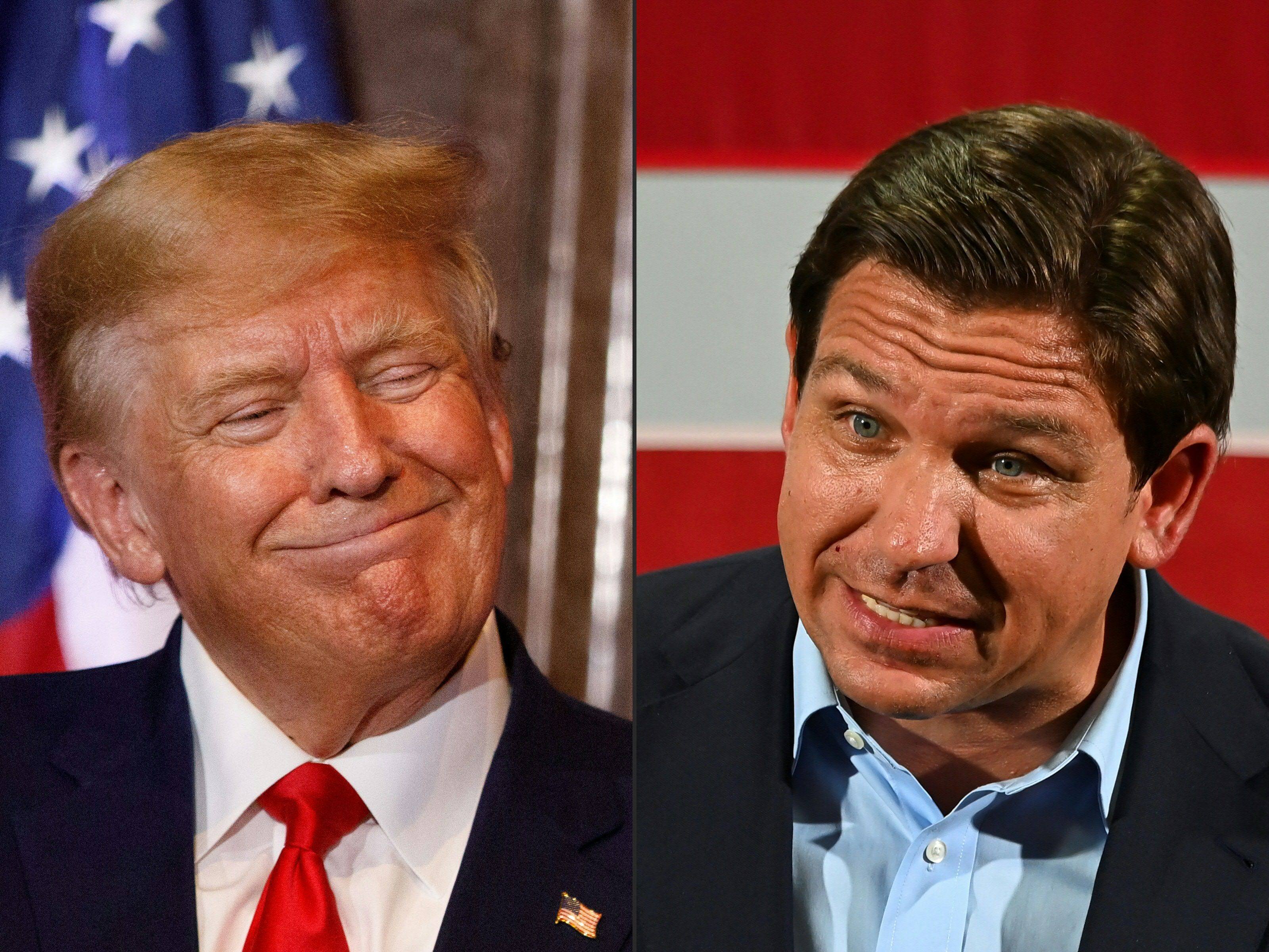 Donald Trump has opened up significant lead on Ron DeSantis in recent polling. Photo: AFP