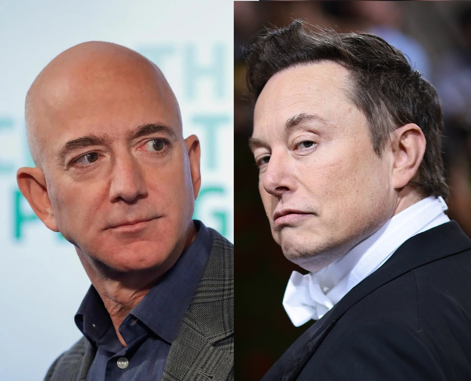 A composite image of Jeff Bezos and Elon Musk. Photo: AP/TNS