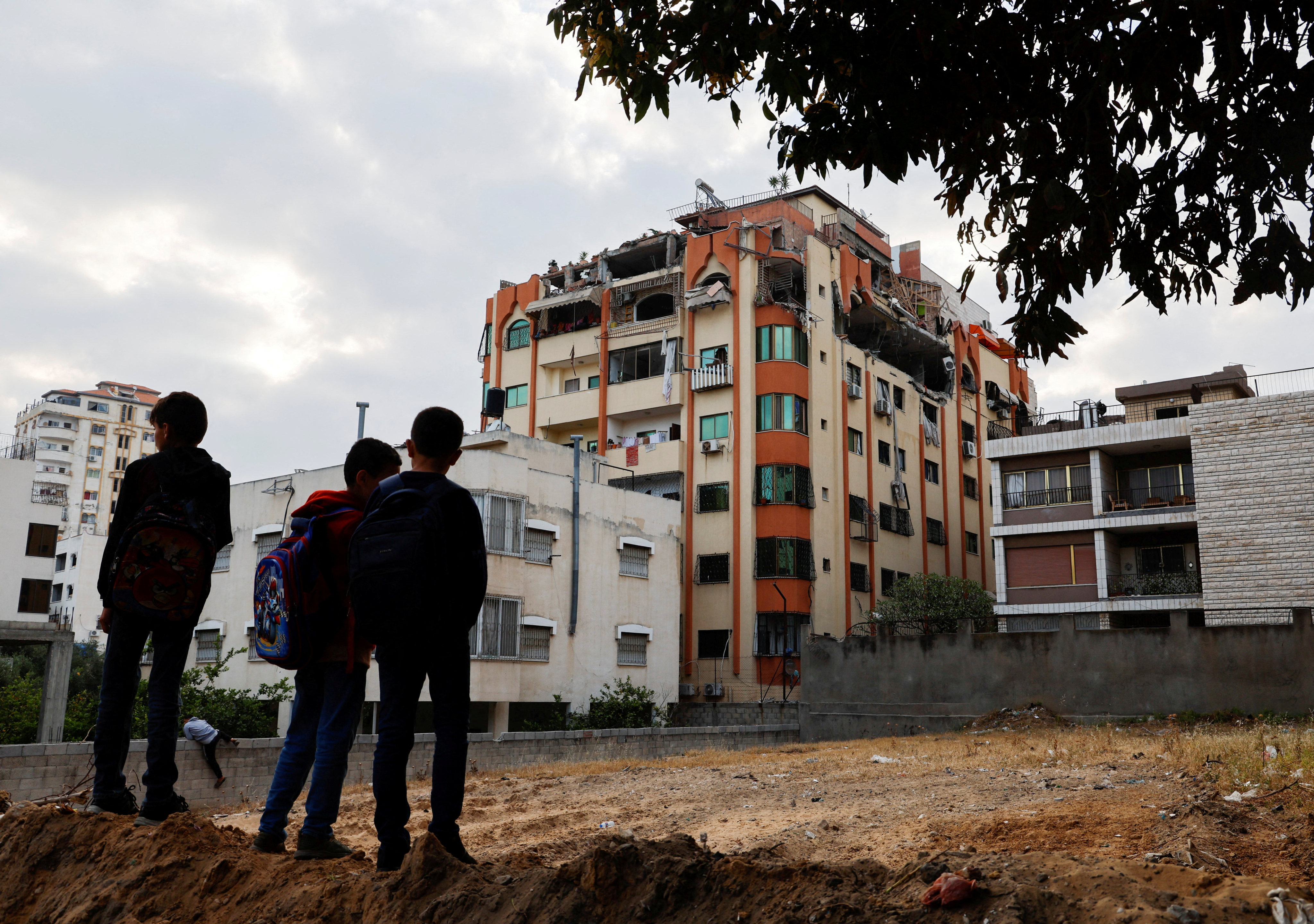 A damaged building in Gaza after Israeli strikes on Islamic Jihad targets. Photo: Reuters