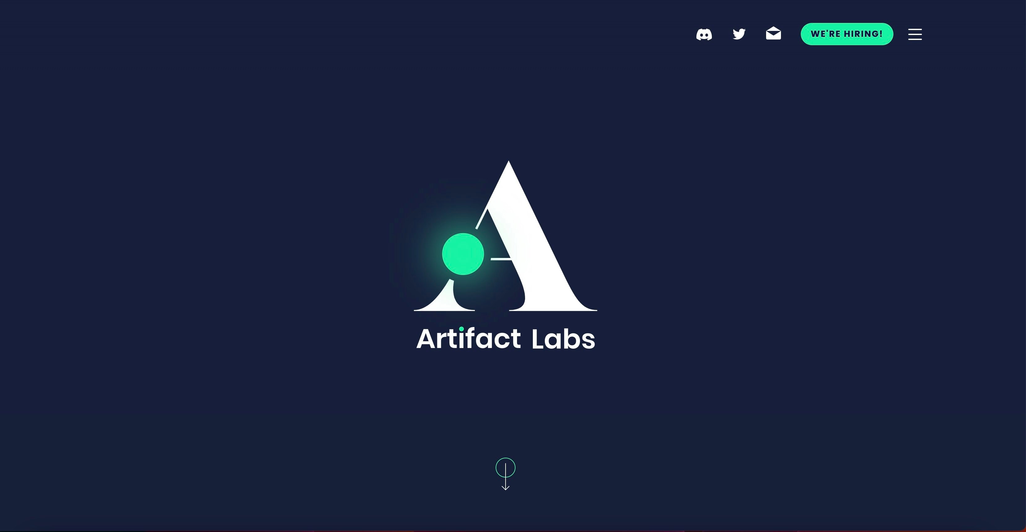 The website of Artifact Labs. Photo: Screenshot