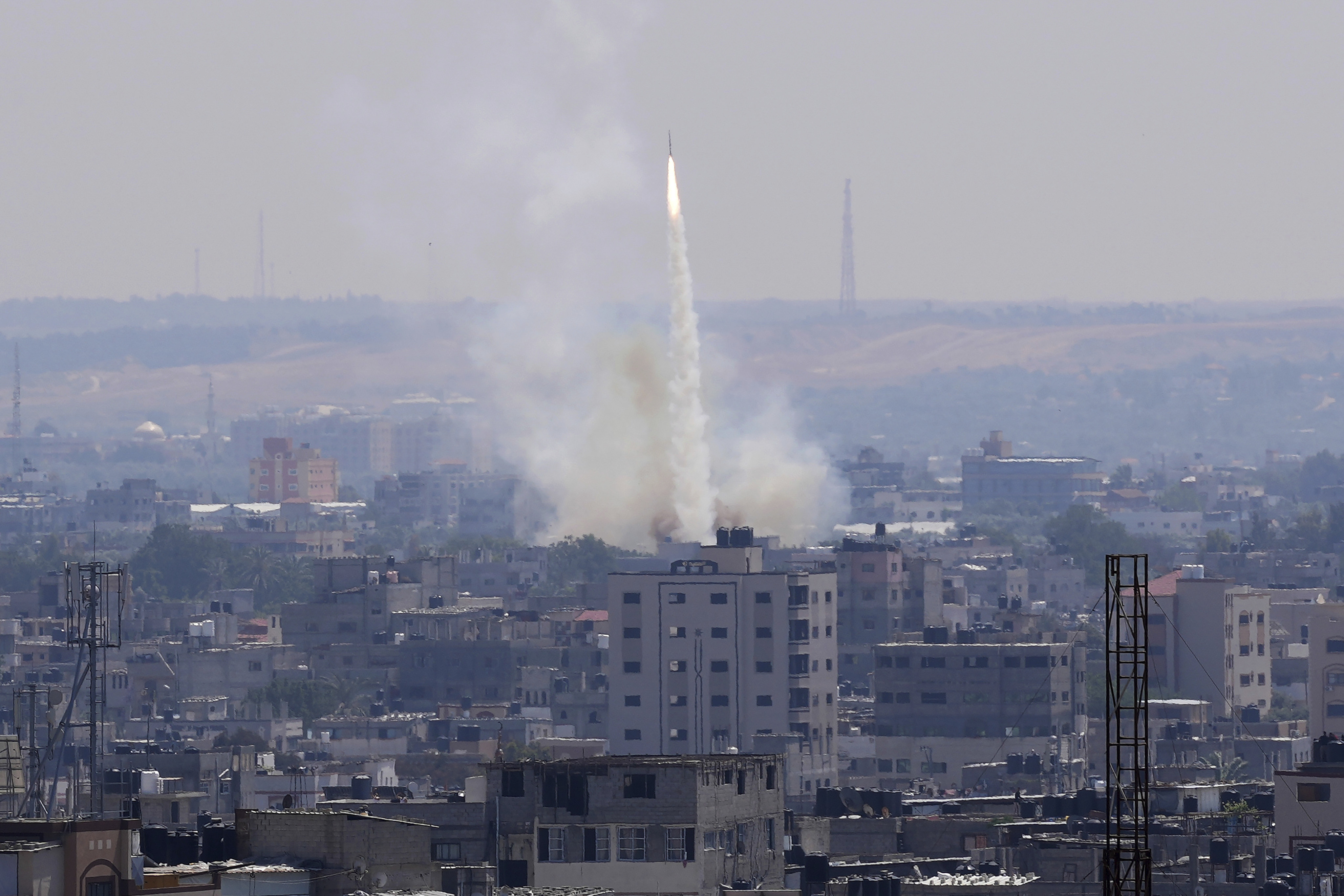 Rockets are launched from the Gaza Strip towards Israel. Photo: AP