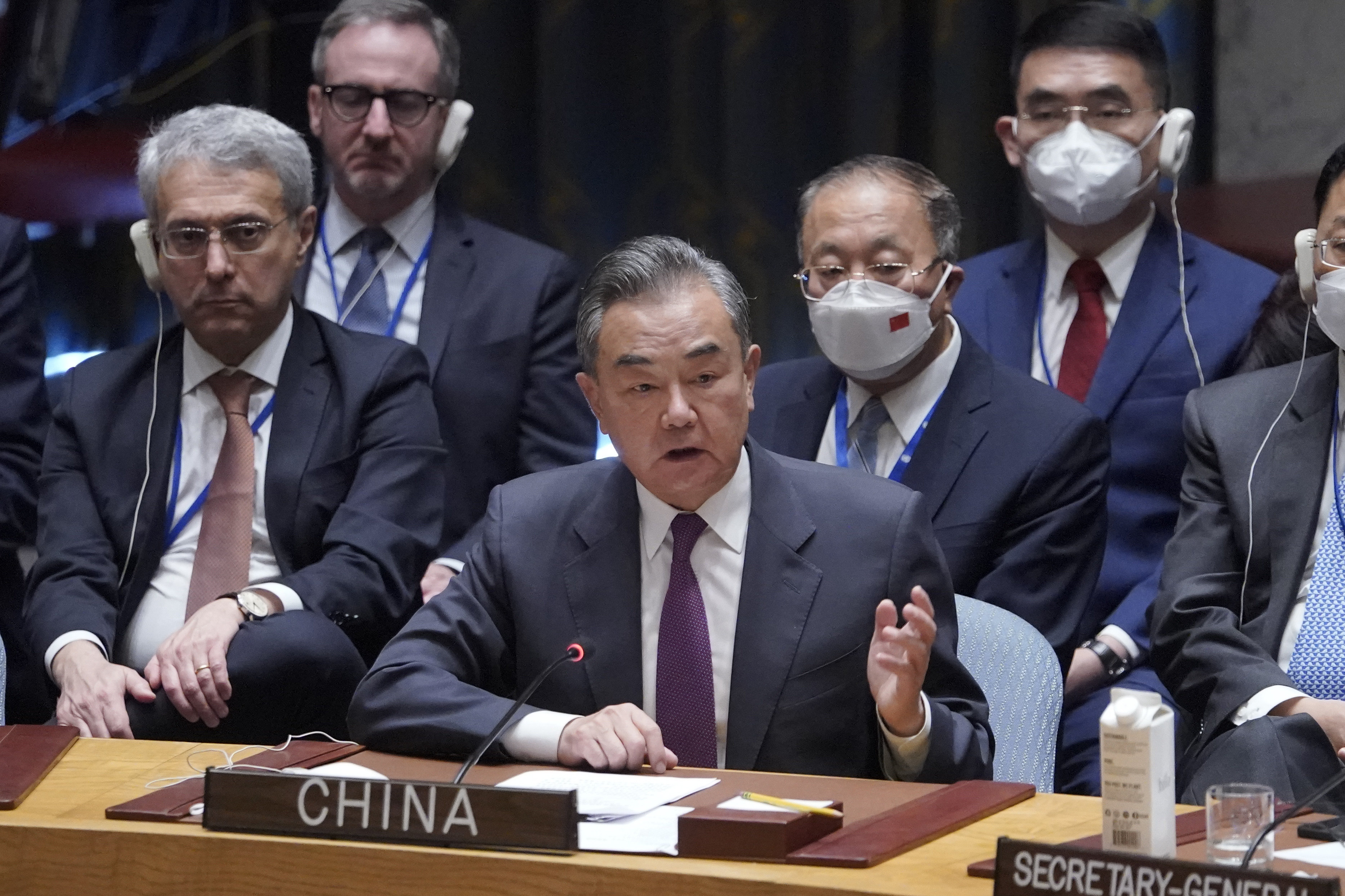 China’s top diplomat Wang Yi speaks during a Security Council meeting last September 22 at the UN headquarters. At the latest meeting earlier this month, Wang called for developing countries to be given a greater say in the council. Photo: AP