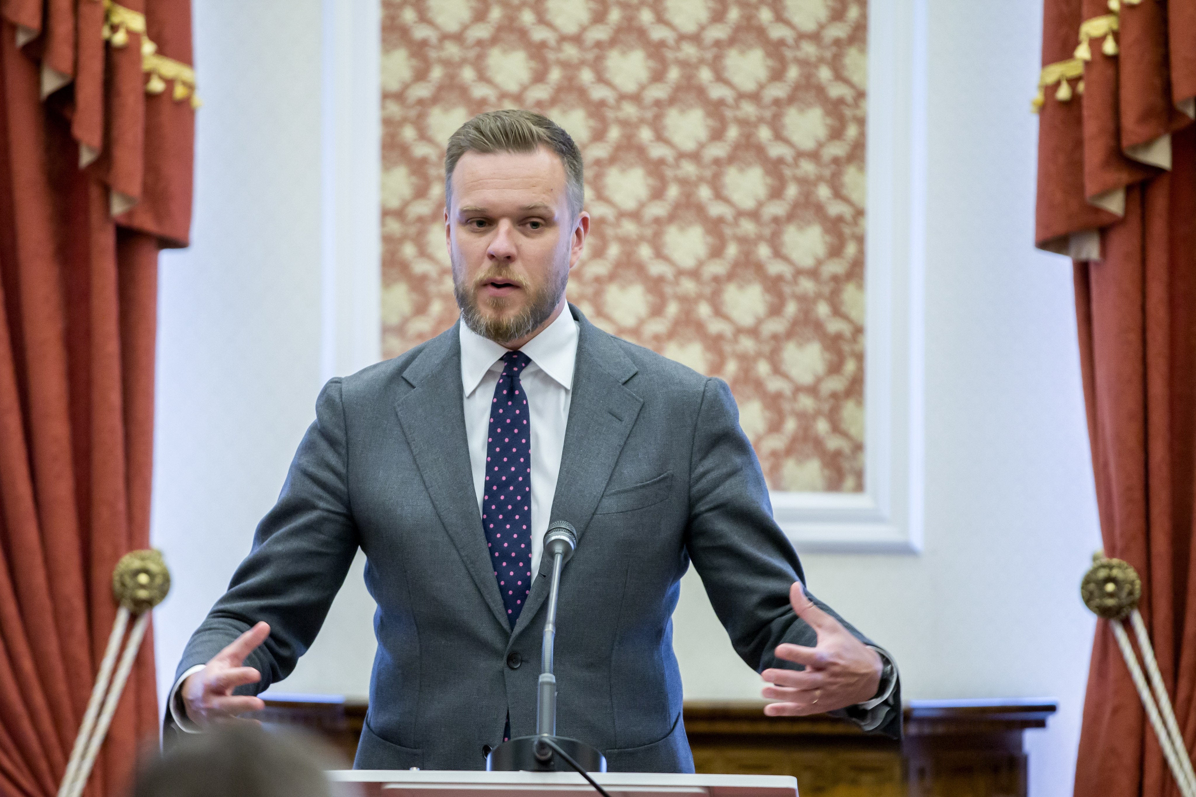 Lithuanian Foreign Minister Gabrielius Landsbergis says his country has “a story to tell” about being victimised by major powers. Photo: EPA-EFE