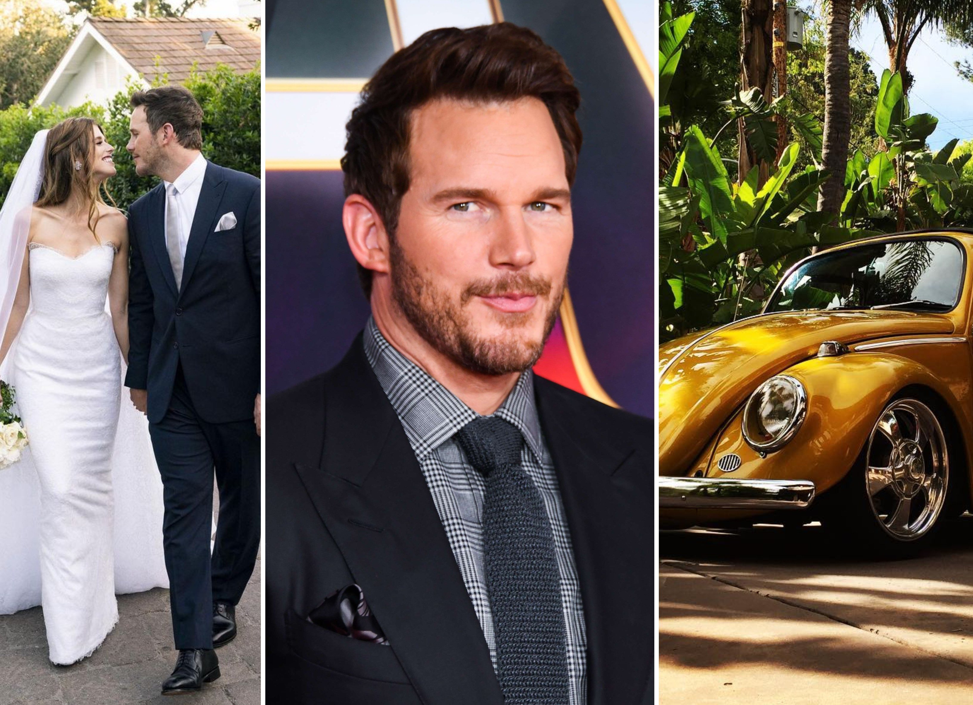 Chris Pratt has earned millions during his time in the limelight – and splurges on fancy cars and his engagement ring for Katherine Schwarzenegger (left). Photos: @prattprattpratt/Instagram; AFP