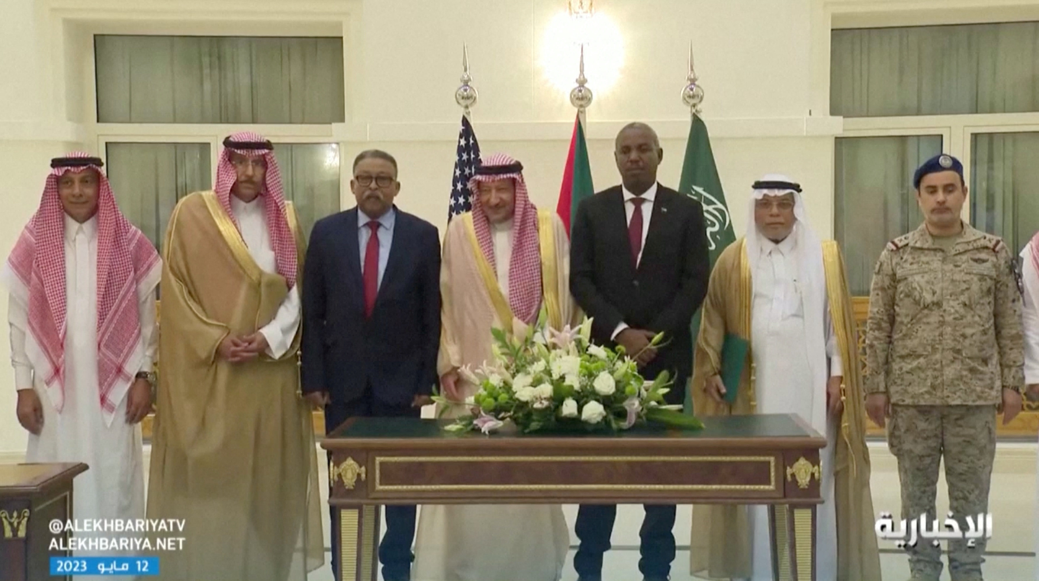 Sudan’s army and rival paramilitary RSF sign a declaration in Jeddah, Saudi Arabia that signifies their commitment to protect the civilians of Sudan but not to a ceasefire. Photo: Reuters