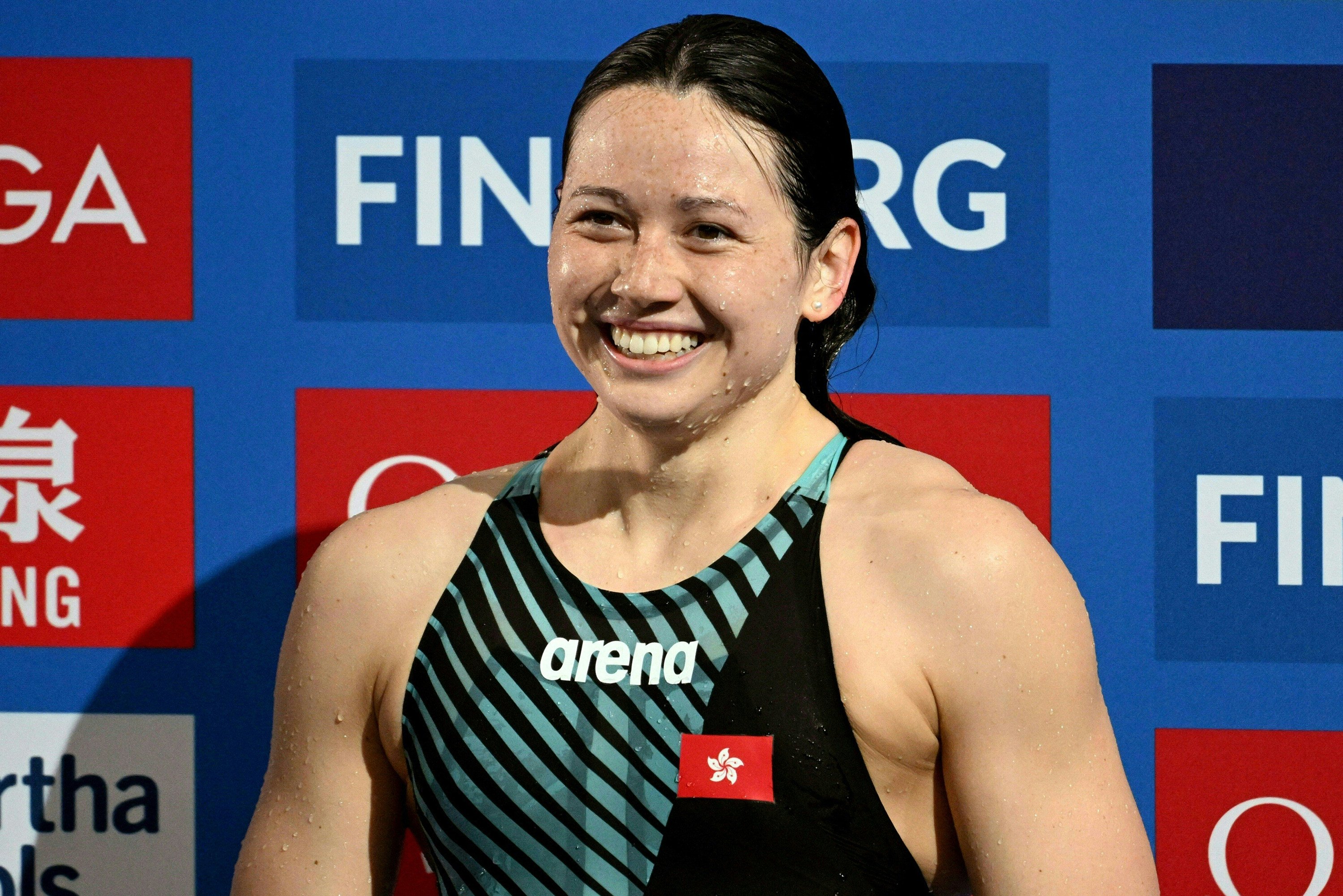 Siobhan Haughey has set a new Hong Kong record and qualified for the Paris Olympics in the 50m freestyle. Phoot: AFP