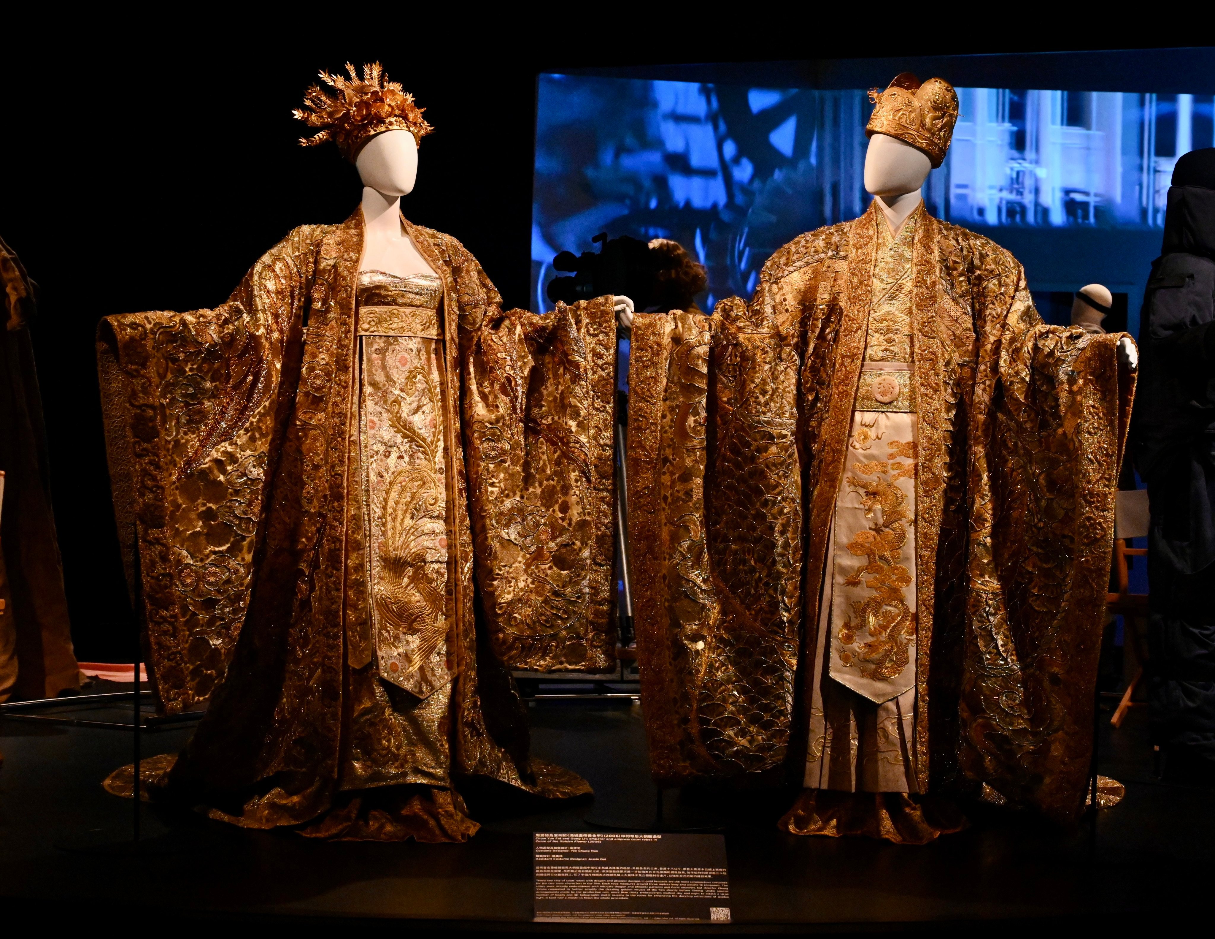 Gong Li and Chow Yun-fat’s court robes, by costume designer Yee Chung-man, from Curse of the Golden Flower (2006) at “Out of Thin Air: Hong Kong Film Arts & Costumes Exhibition”, a major exhibition at the Hong Kong Heritage Museum. Photo: Hong Kong Heritage Museum