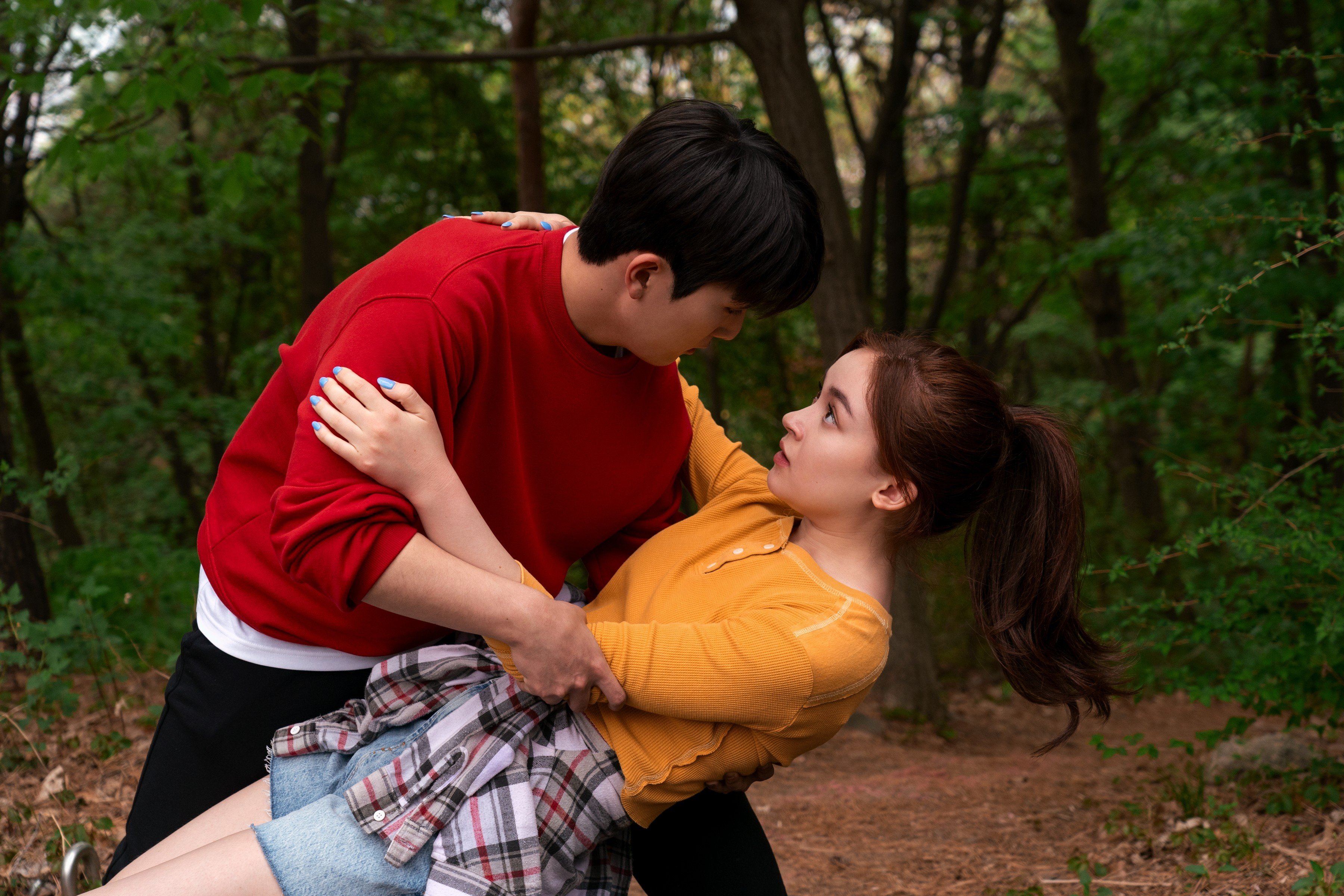 Choi Min-yeong (left) as Dae and Anna Cathcart as Kitty Song Covey in a still from “XO, Kitty”. Photo: Park Young-Sol/Netflix.