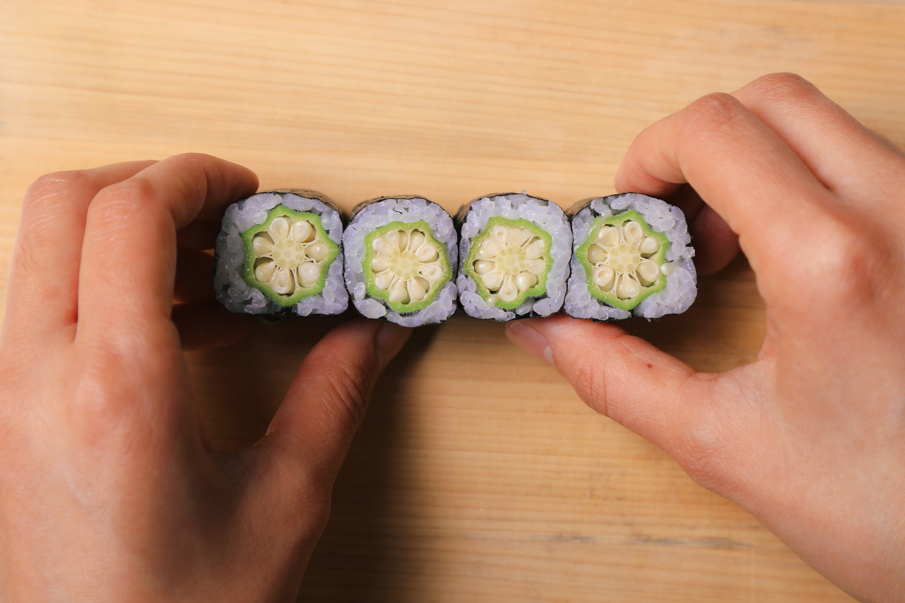 Okra is the perfect texture for sushi, says Yoko Hasebe, a vegan sushi chef in Los Angeles. Photo: TNS