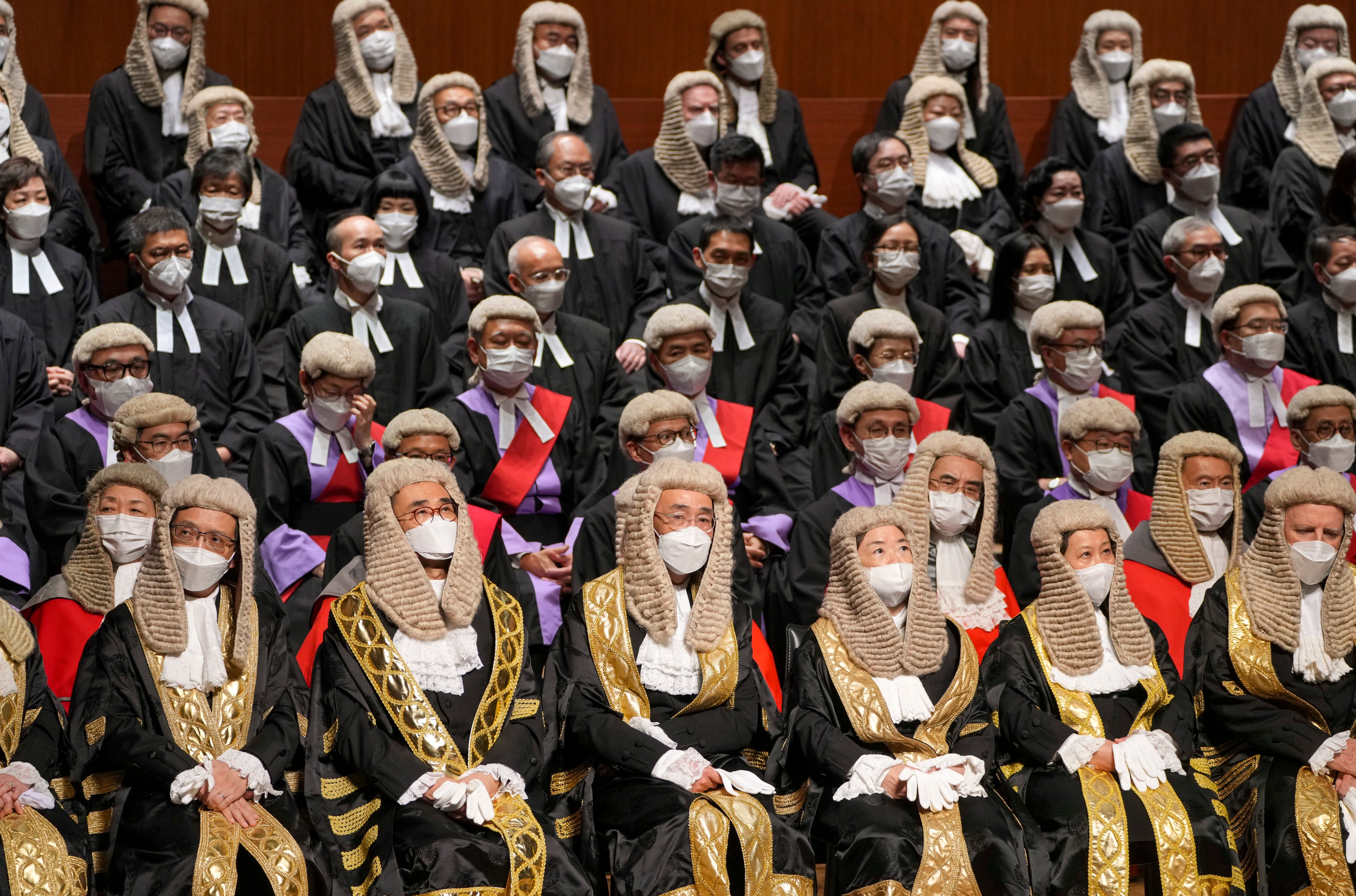 Judges attend the ceremonial opening of the legal year, at City Hall in Central, Hong Kong, on January 16. Photo: Sam Tsang