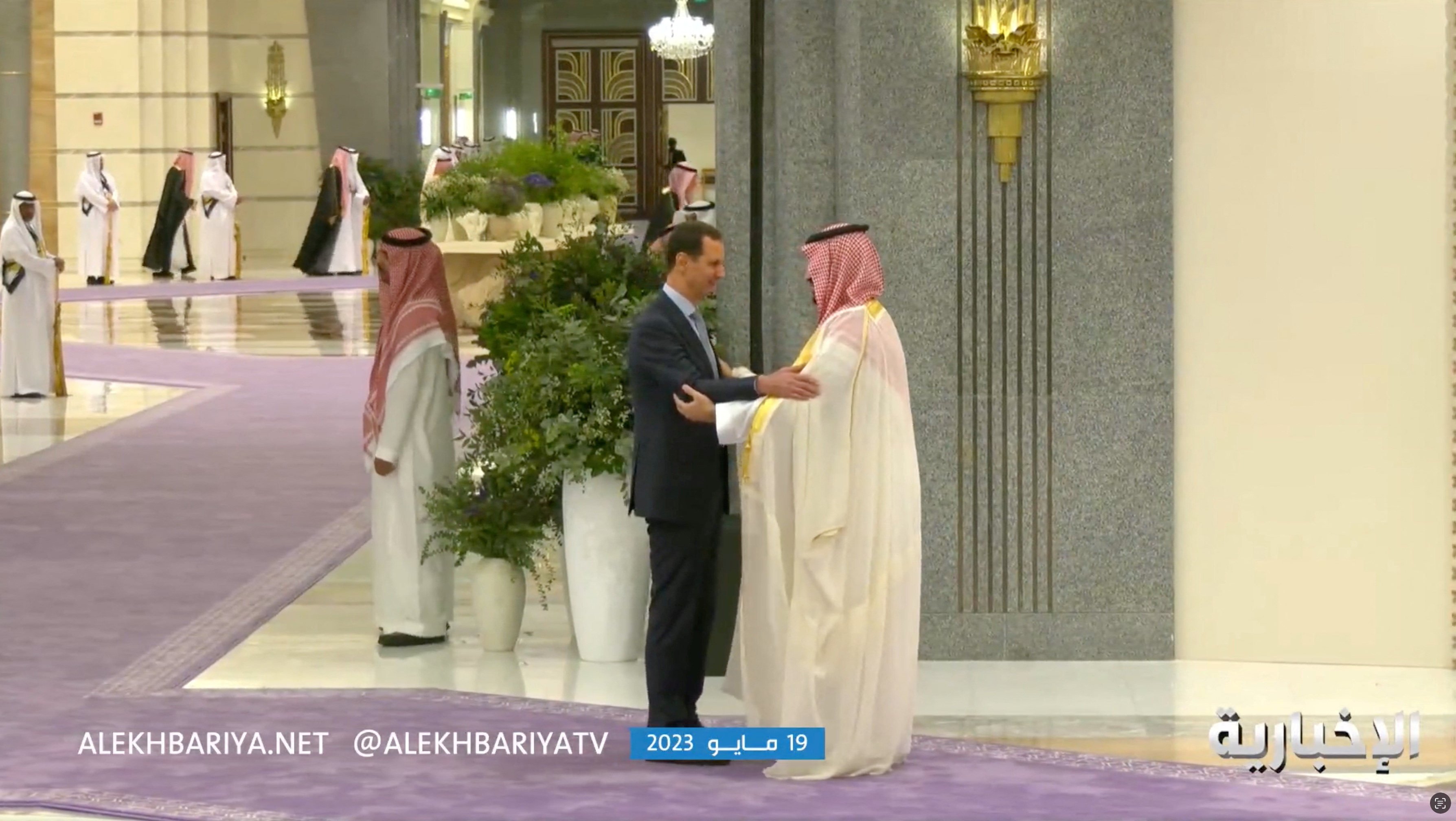 Syria’s President Bashar al-Assad meets with Saudi Crown Prince Mohammed bin Salman during the Arab League summit, in Jeddah, Saudi Arabia. Photo: via Reuters