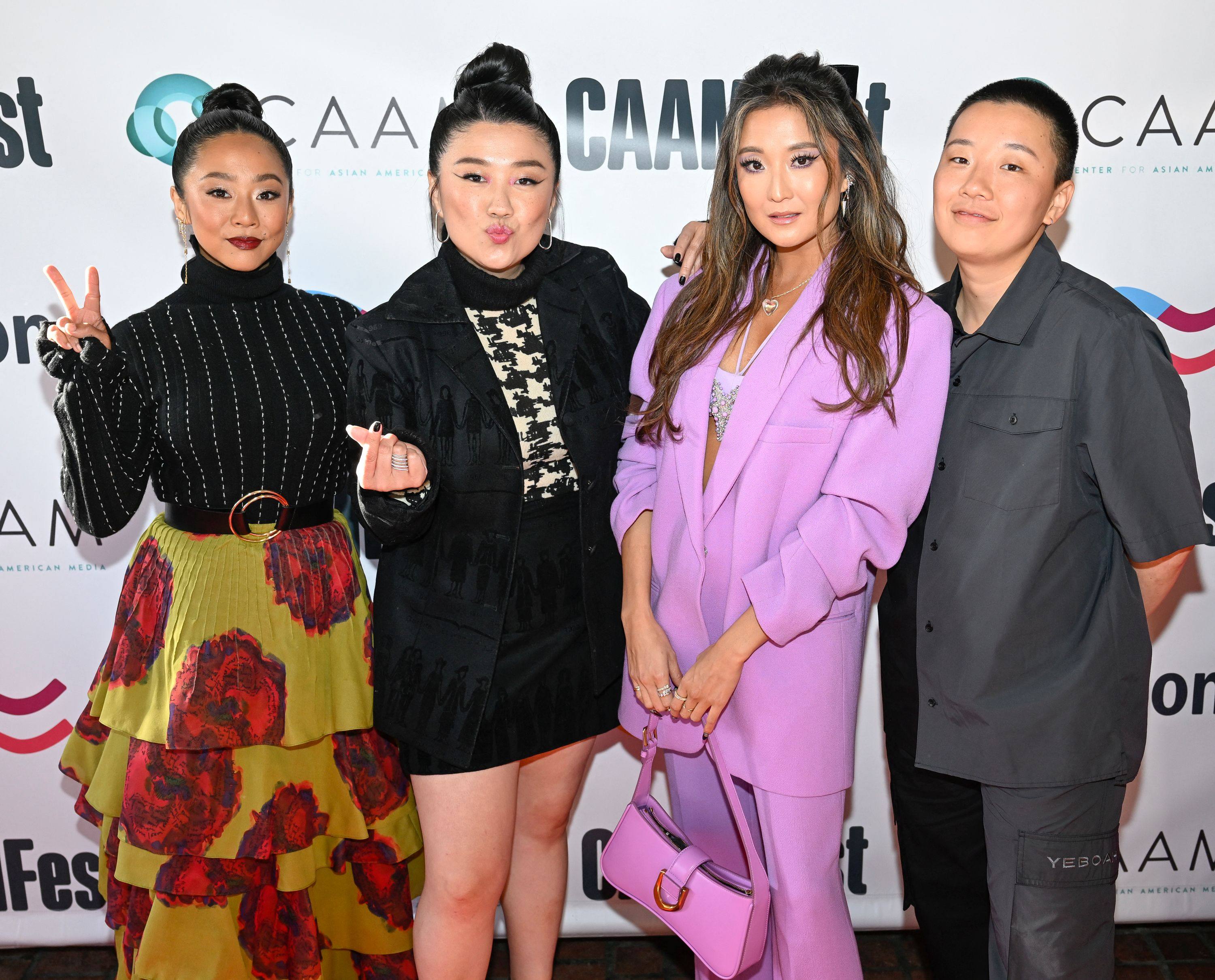 Stephanie Hsu, Sherry Cola, Ashley Park and Sabrina Wu attend the red carpet at the CAAMFest 2023 opening night gala premiere of Joy Ride at The Castro Theatre on May 11, in San Francisco, California. Photo: Getty Images