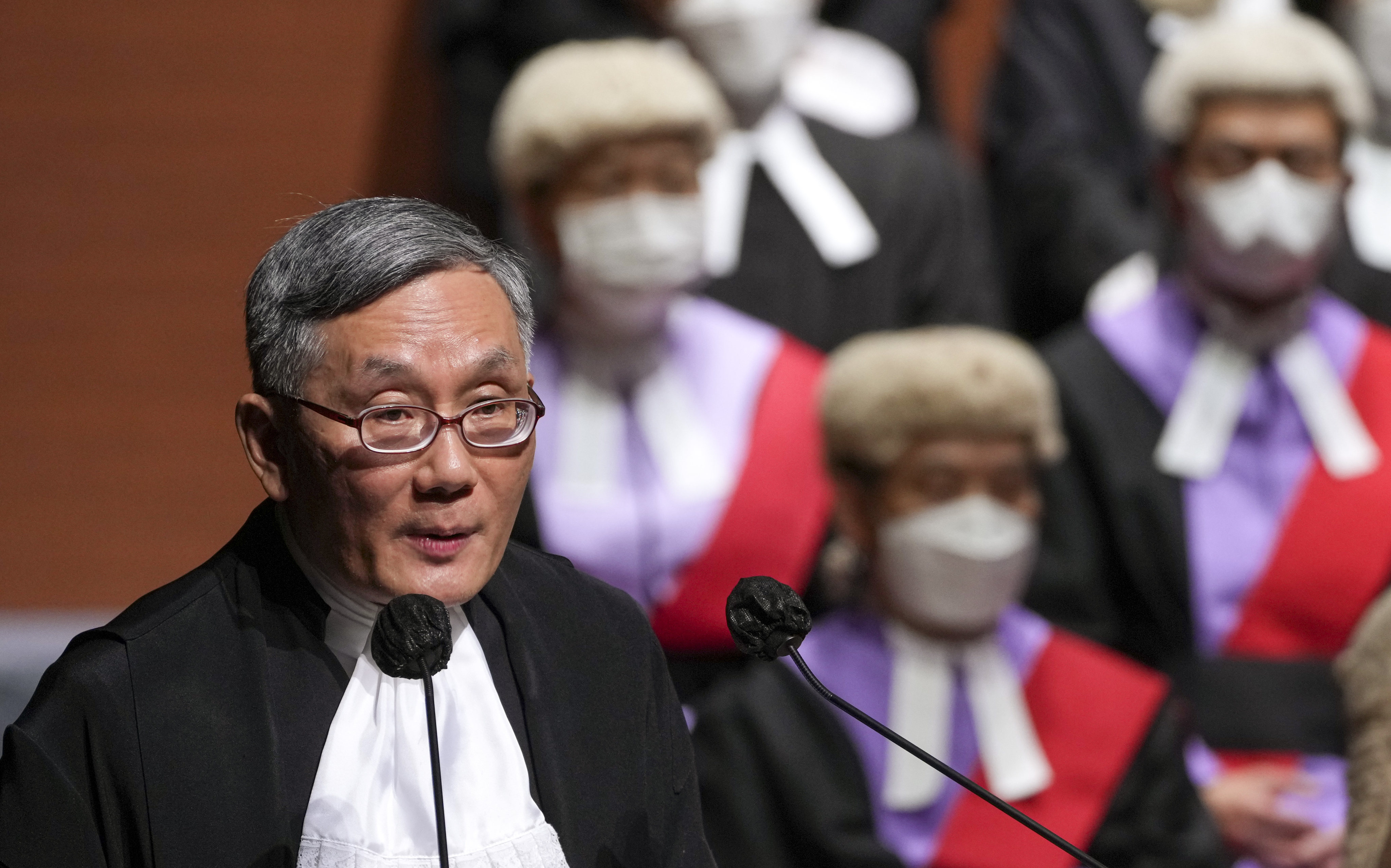 The Chief Justice of the Court of Final Appeal, Andrew Cheung Kui-nung,   urged all lawyers to “stand up against any attempt to interfere with the due administration of justice by our judges”. Photo: SCMP / Sam Tsang