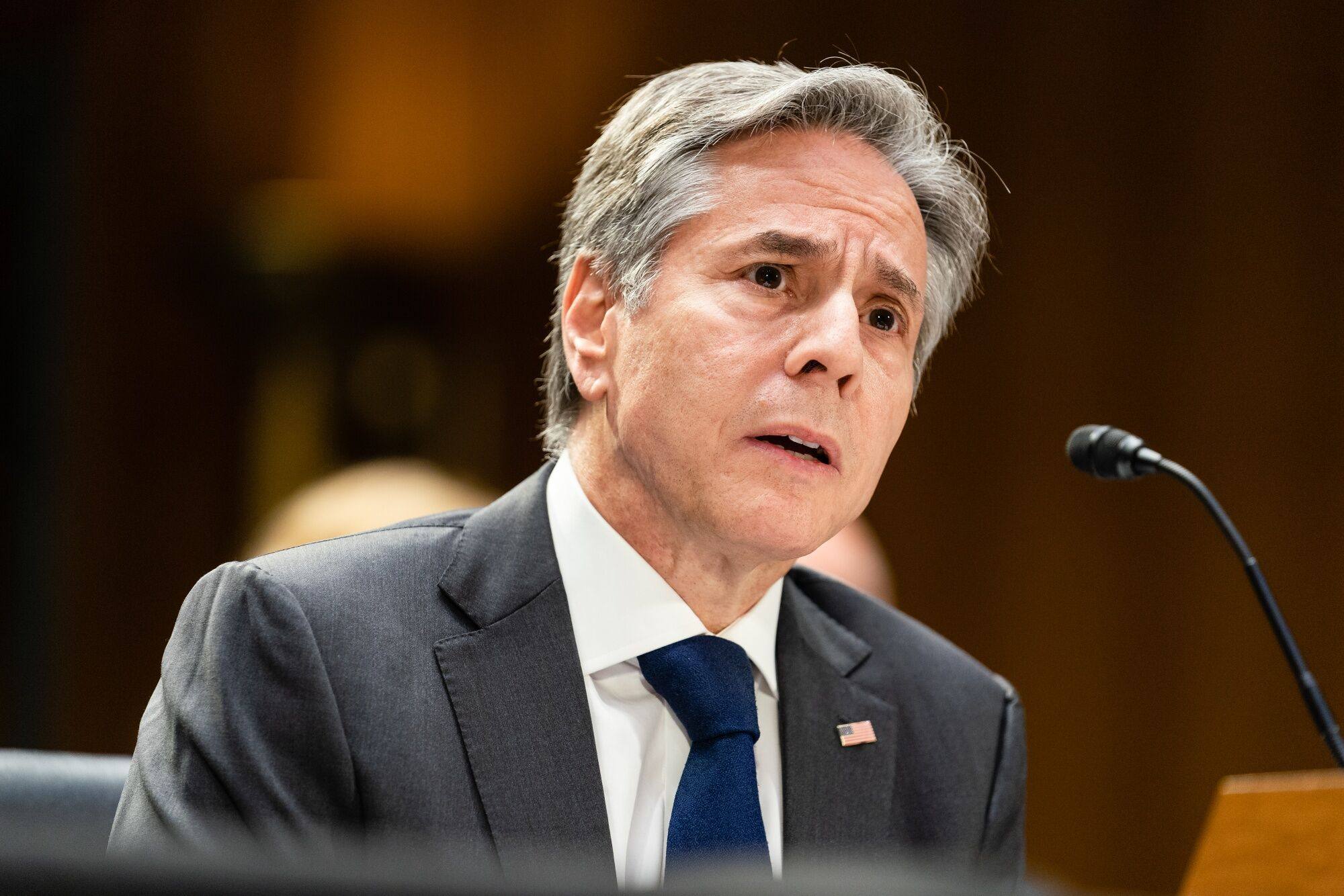 US Secretary of State Antony Blinken says the sanctions “demonstrate our shared resolve to hold Russia accountable for its mounting atrocities in Ukraine”. Photo: Bloomberg