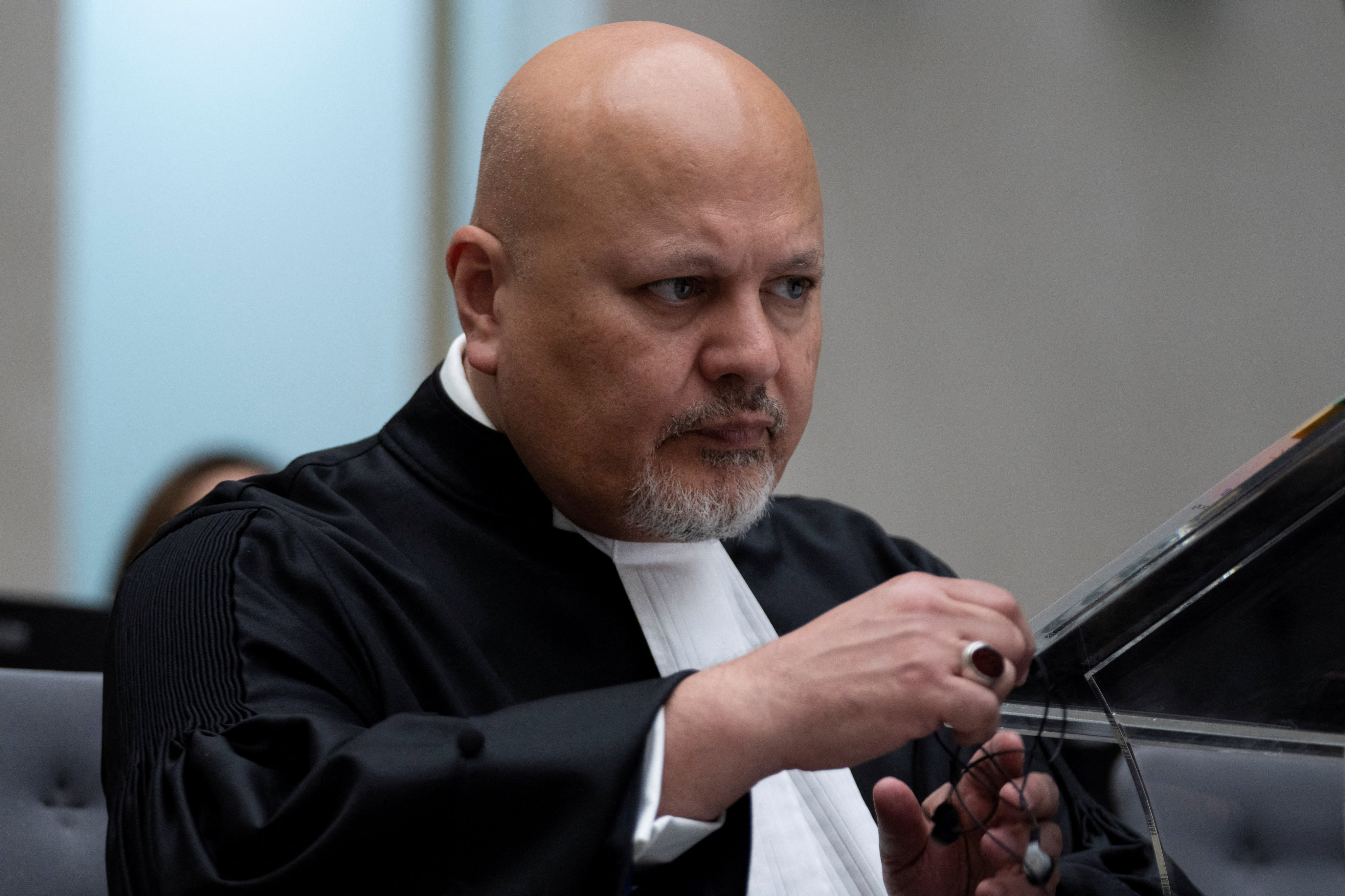 Public Prosecutor Karim Khan at the International Criminal Court in The Hague, Netherlands. Photo: Pool via Reuters