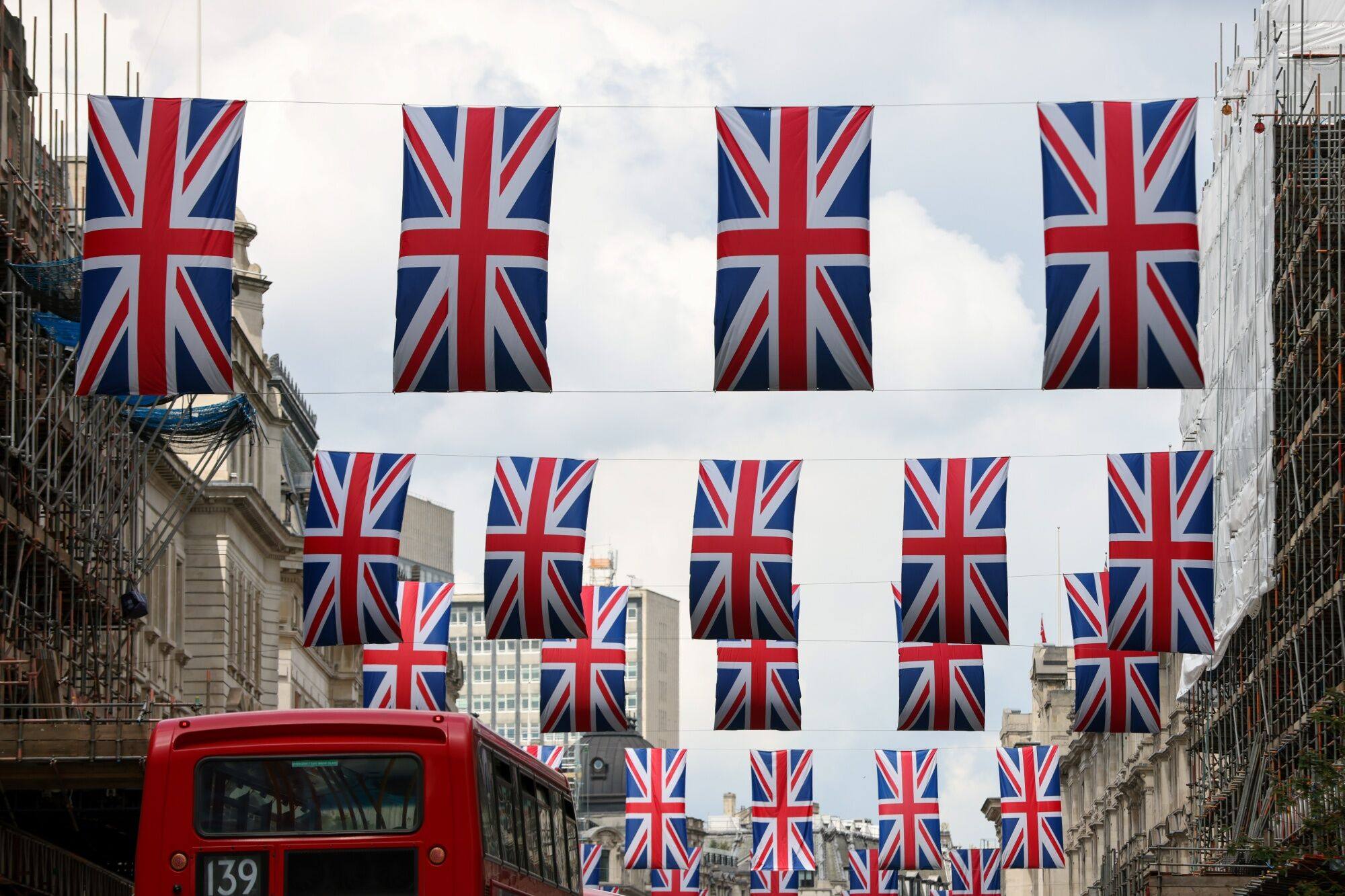 British Union flags on Regent Street in London, pictured on May 17, 2023. Photo: Bloomberg