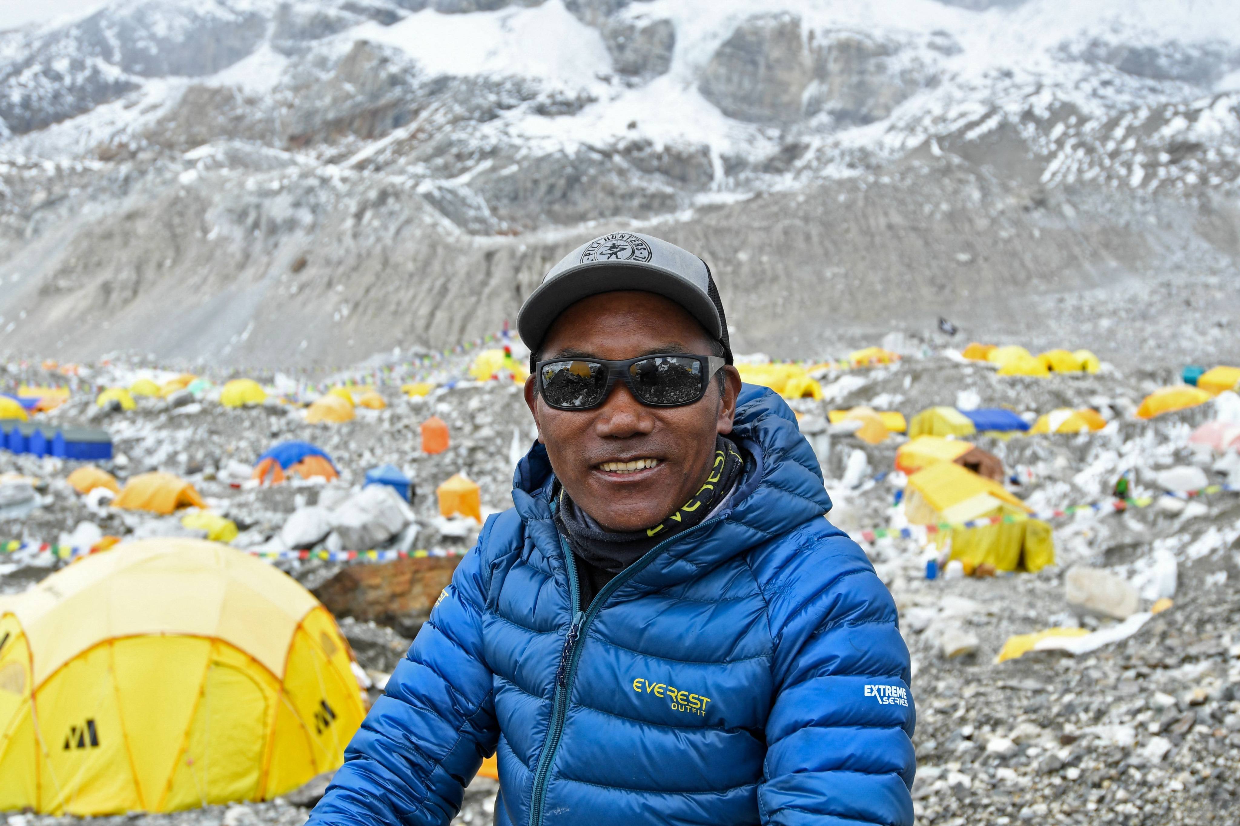 Sherpa guide Kami Rita scaled Mount Everest for a record 28th time Photo: AFP