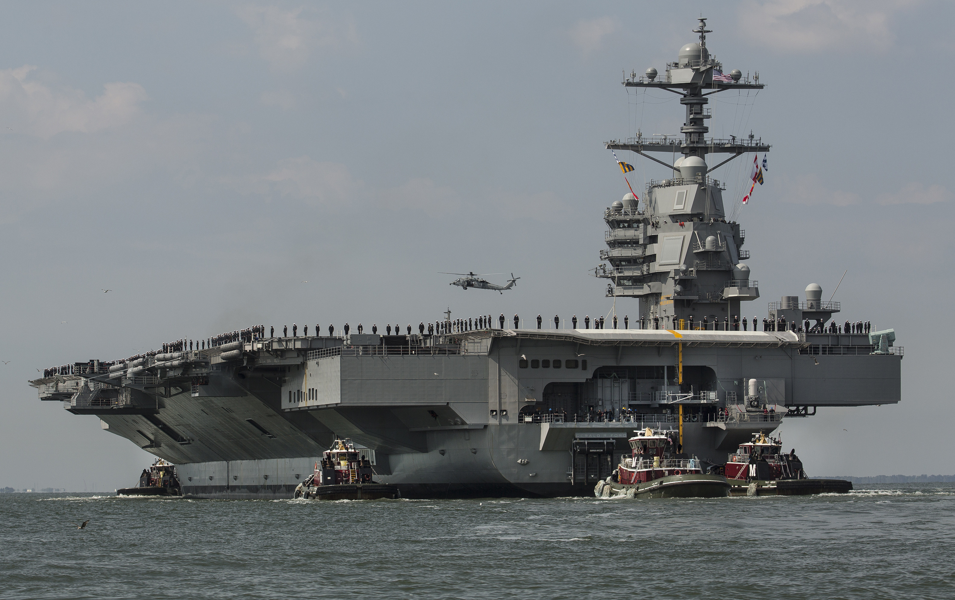 A simulated war-game has pitted Chinese hypersonic weapons against the US Navy’s newest aircraft carrier, the USS Gerald R. Ford. Photo: AP
