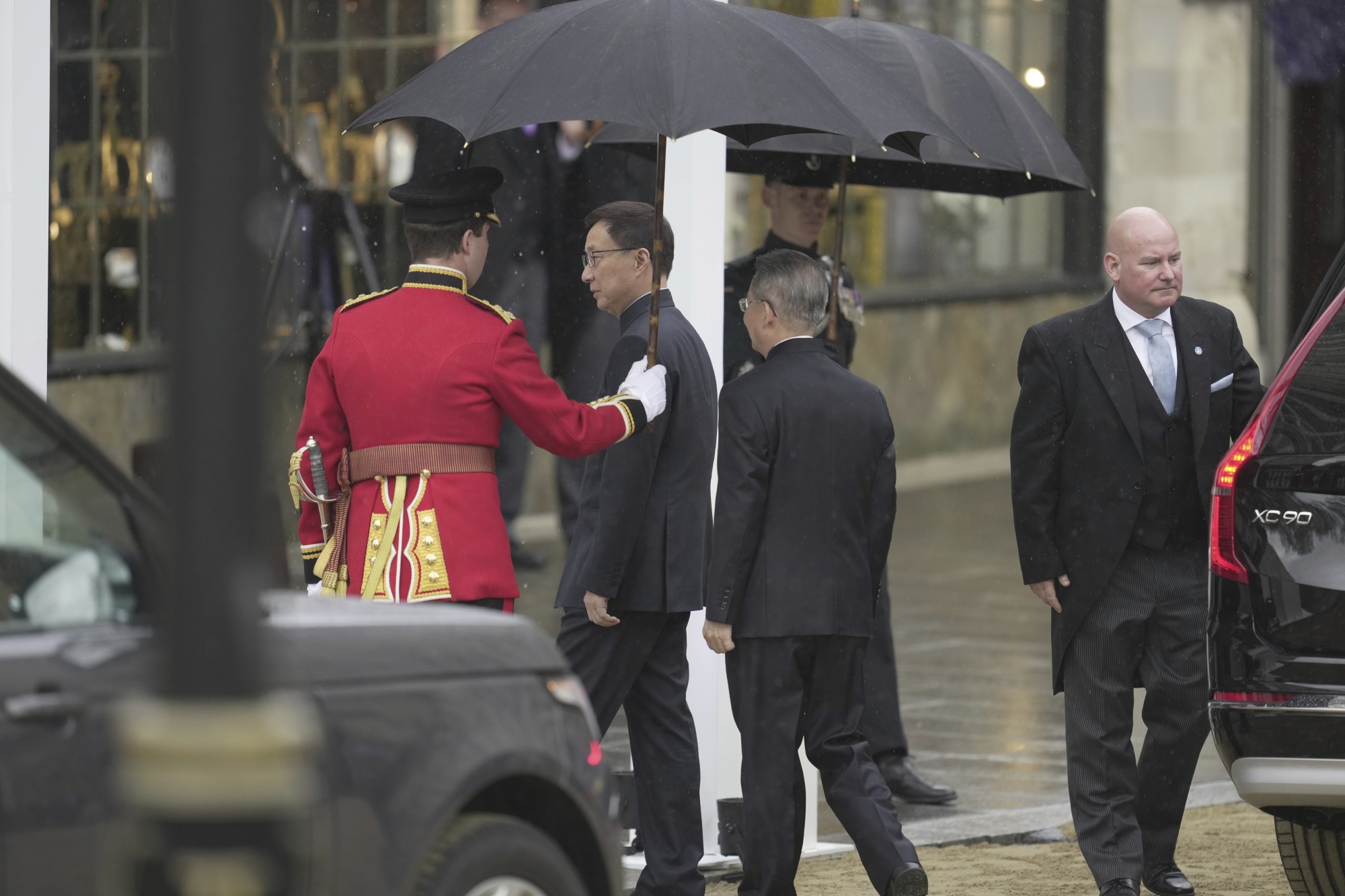 Chinese Vice-Premier Han Zheng arriving at Westminster Abbey for the coronation of King Charles. Photo: AP