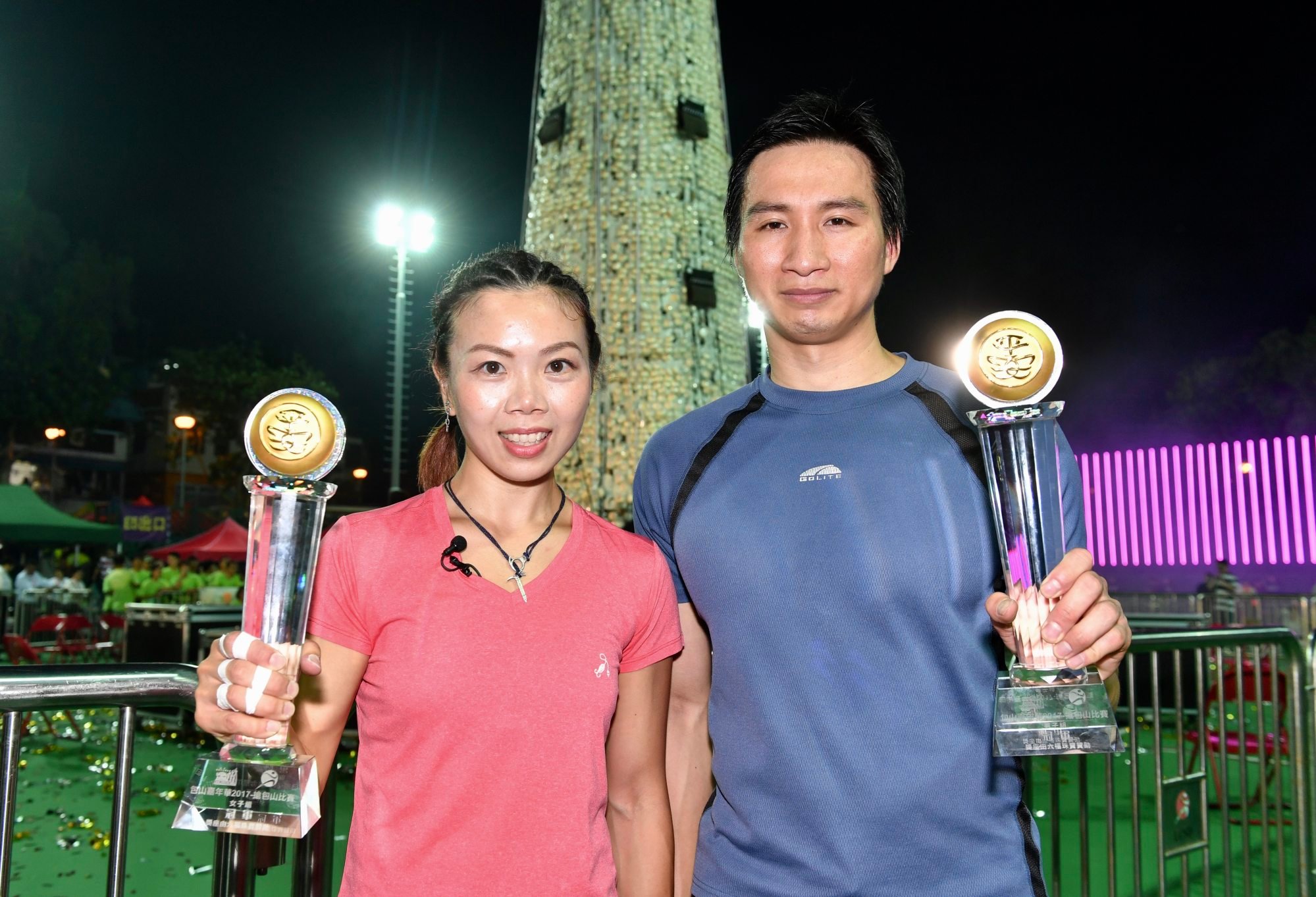 Five-time winner Angel Wong (left) took home the women’s prize in 2017, while Kwok Ka-ming was crowned the male champion. Photo: ISD