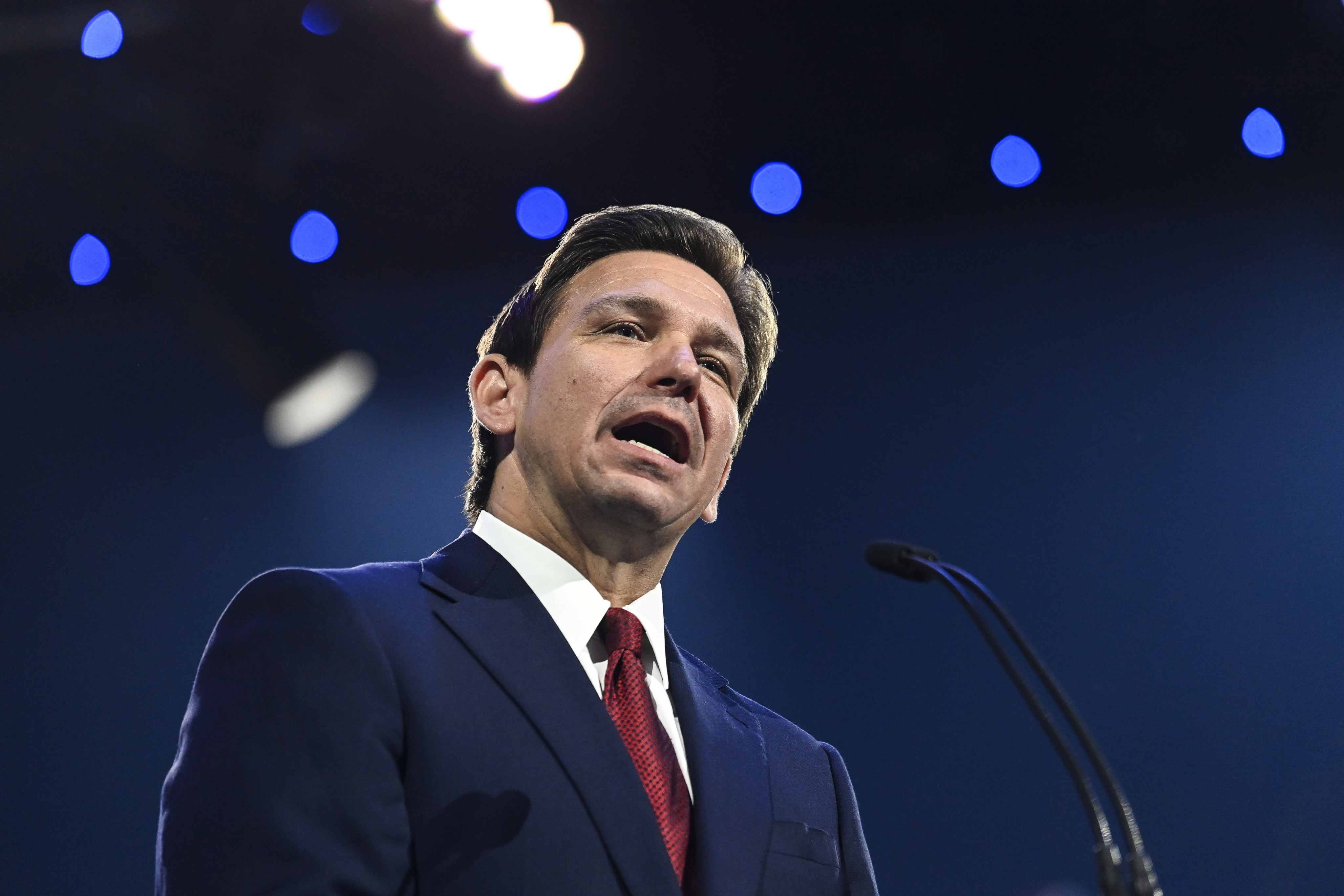 Florida Governor Ron DeSantis, a former US congressman, has trailed only Donald Trump in recent polling of likely Republican voters. Photo: AP
