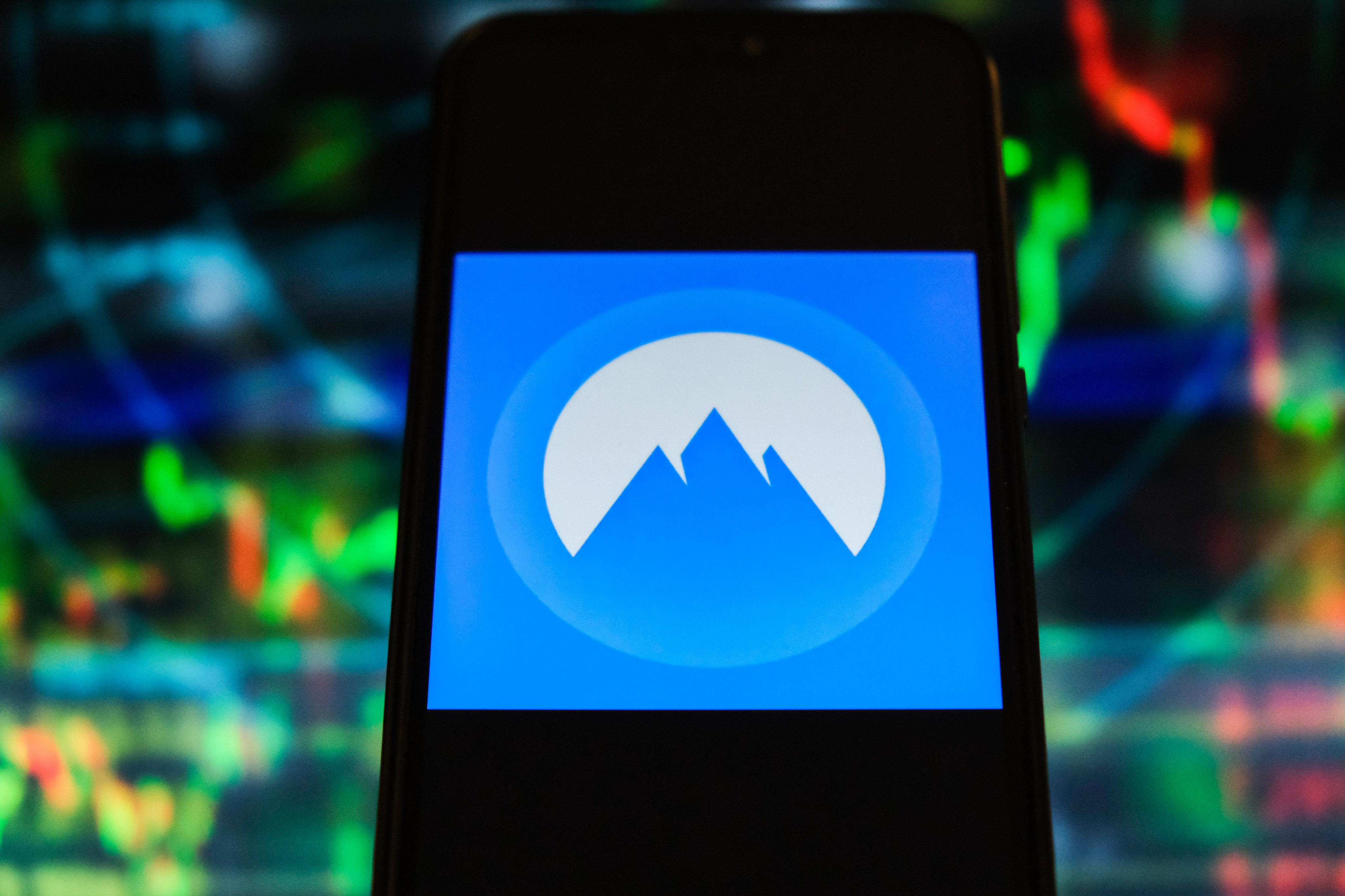 A Nord VPN logo on a smartphone. Photo: Getty Images