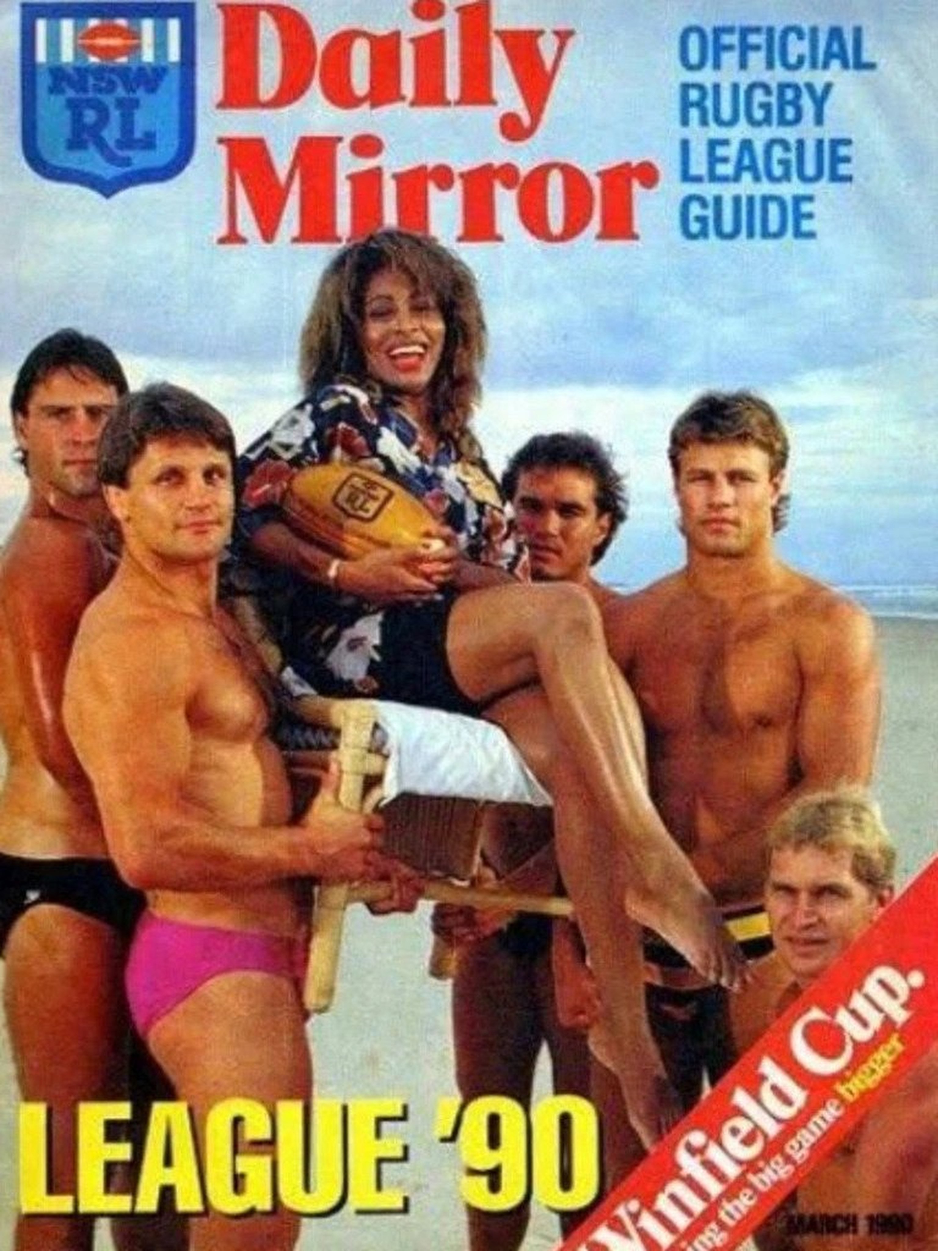 Tina Turner was the face of the rugby league, Daily Mirror March 1990.