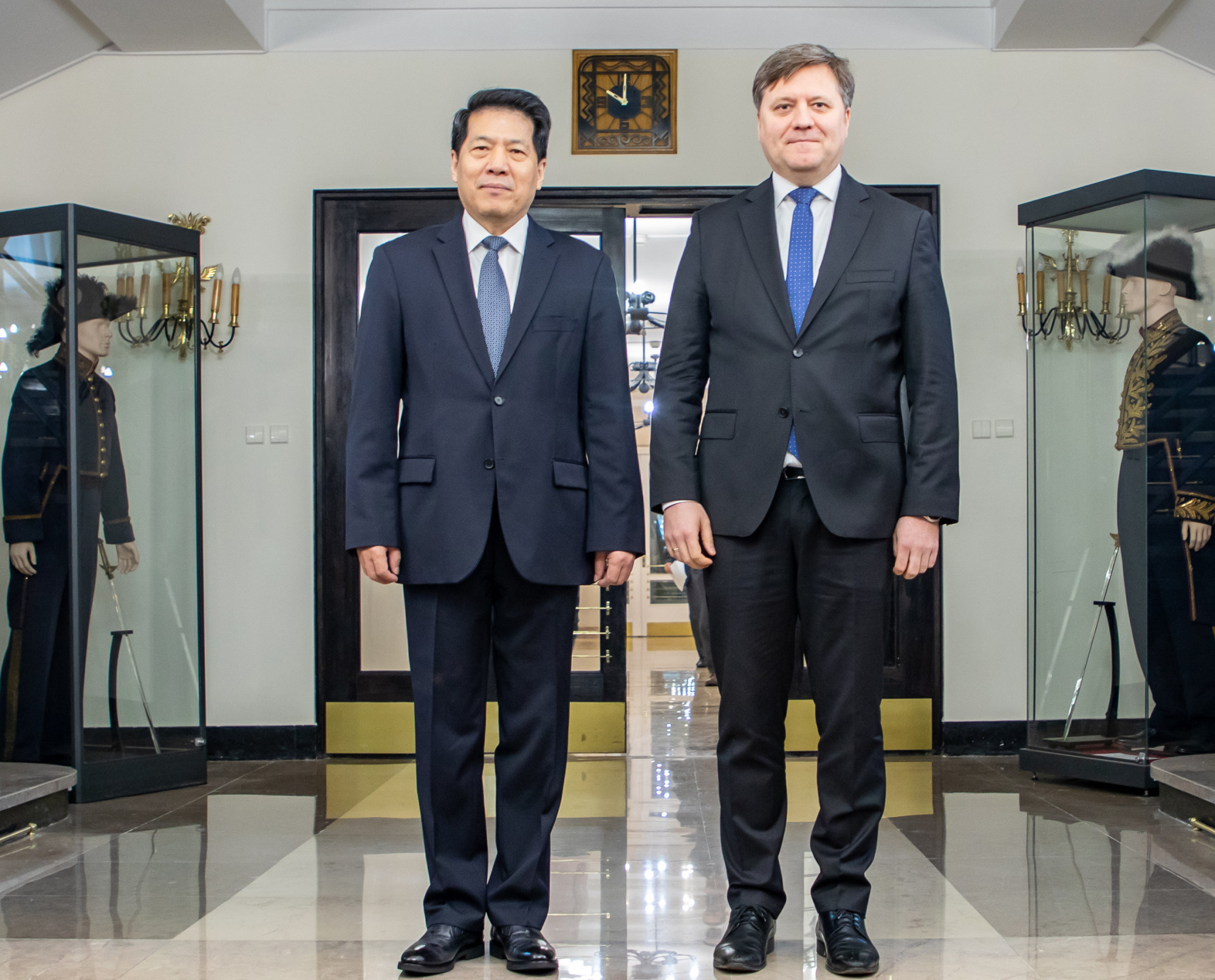 Li Hui, who is leading China’s peacemaking mission, with Polish deputy foreign minister Wojciech Gerwel on May 19. Photo: Poland Embassy in China