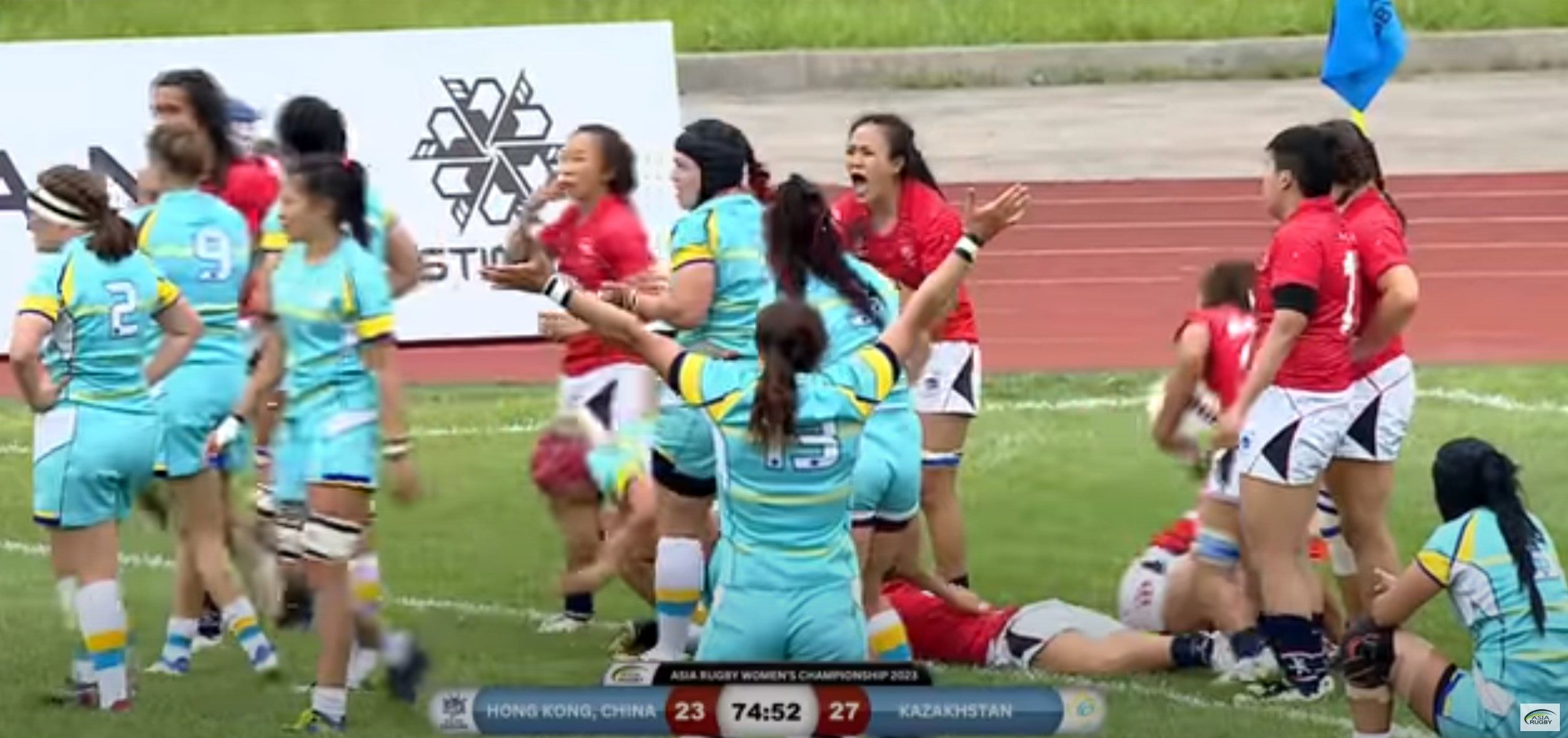 Kazakhstan v Hong Kong ends with the online broadcast’s clock showing more than five minutes left. Photo: AsiaRugbyLive