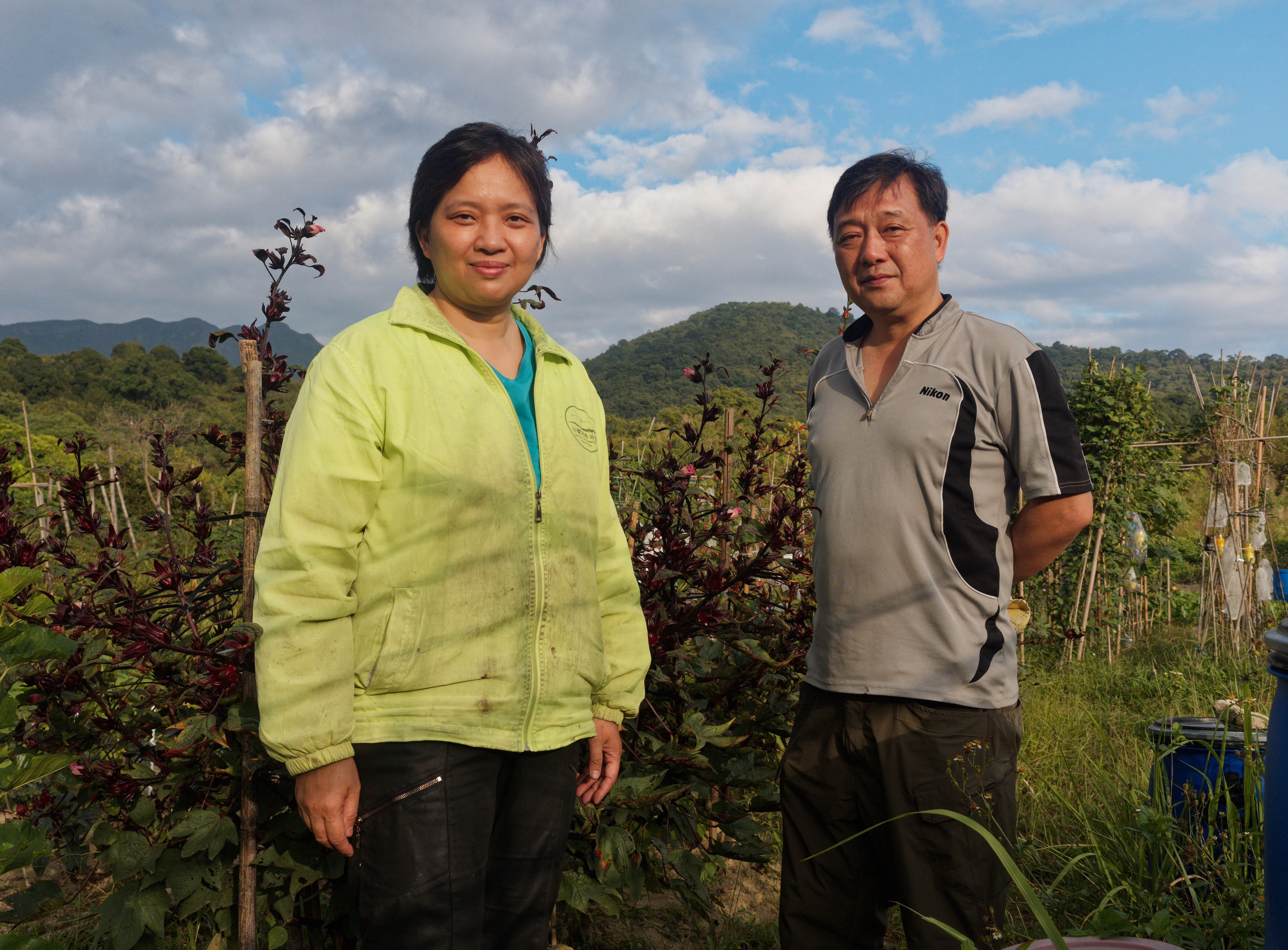 Celia Chan and Kenny Li Hon-man at the organic farm in Shalotung 14 November 2022.&#xA;&#xA;CREDIT:  Martin Williams