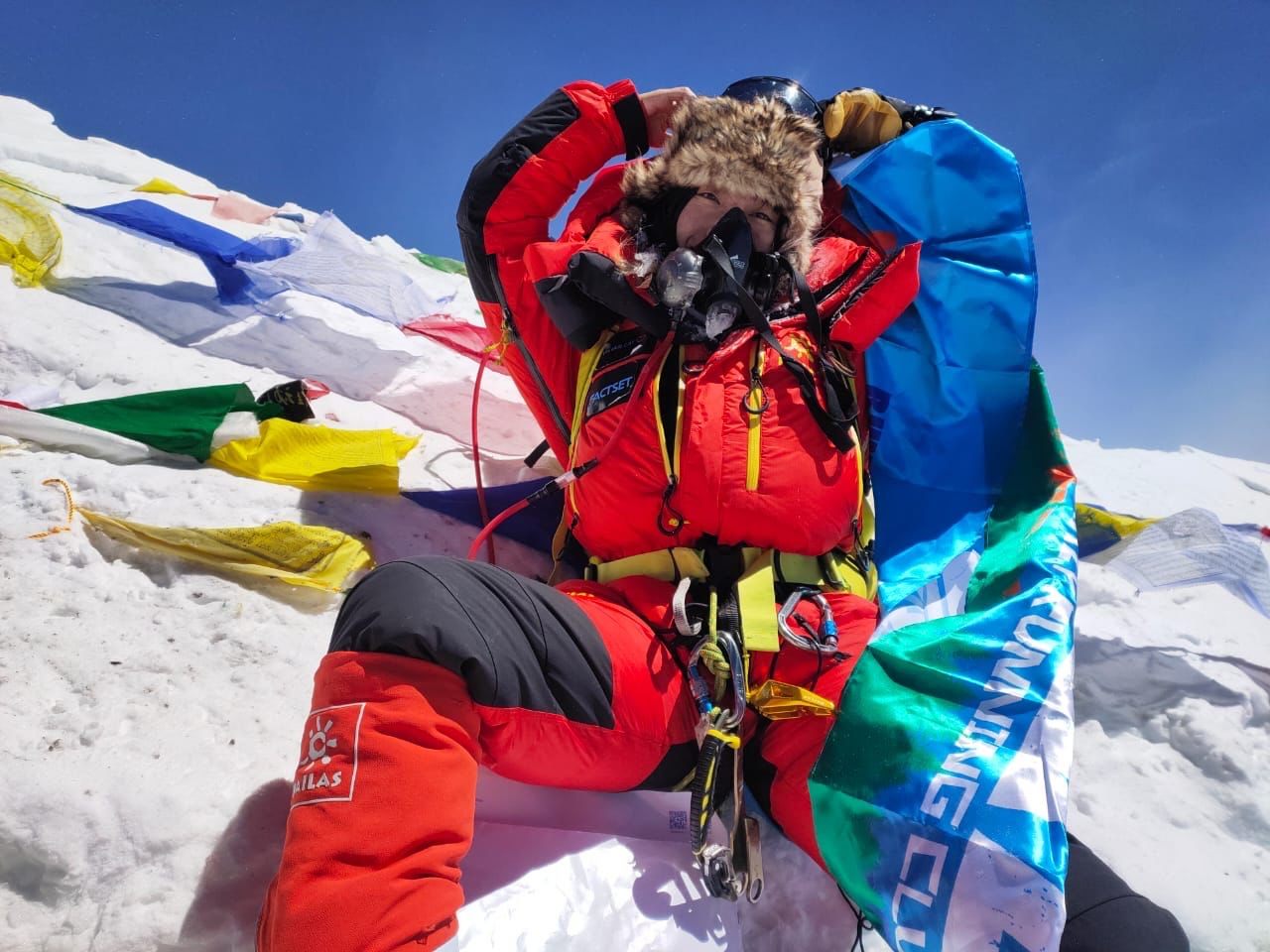 Vivian Ying Cai on the summit Everest. Photo: Handout