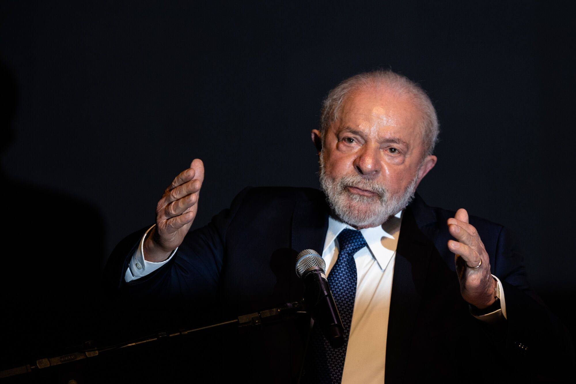 Luiz Inacio Lula da Silva, Brazil’s president, speaks during an event in Sao Paulo, Brazil, on Thursday. Photo: Bloomberg