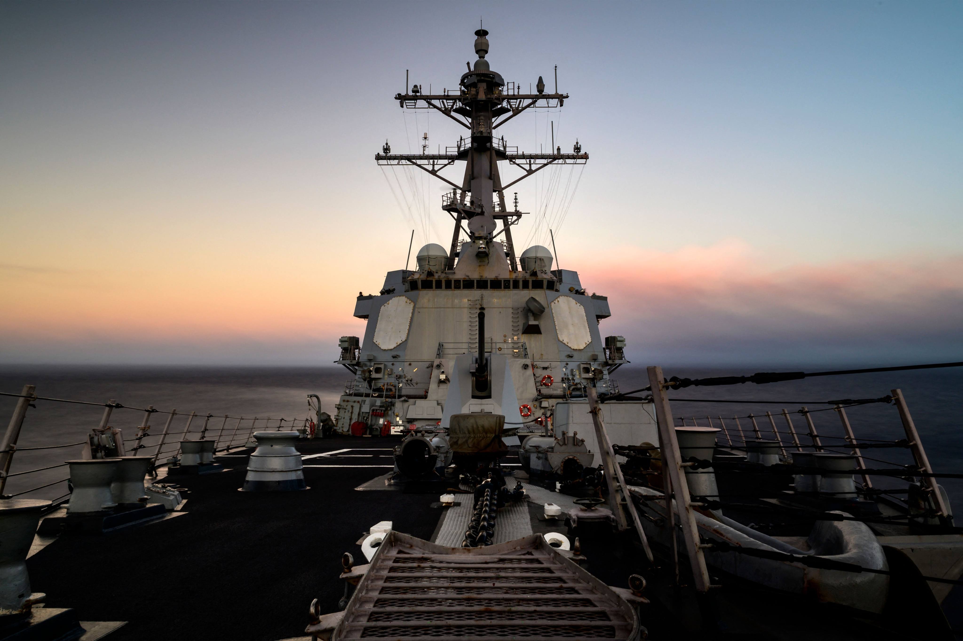 The USS Chung-Hoon transits the Pacific Ocean in January. Microsoft’s warning about the breaches came amid mounting concerns that China might take military action to enforce its claim to the self-ruled island of Taiwan. Photo: US Navy via AFP