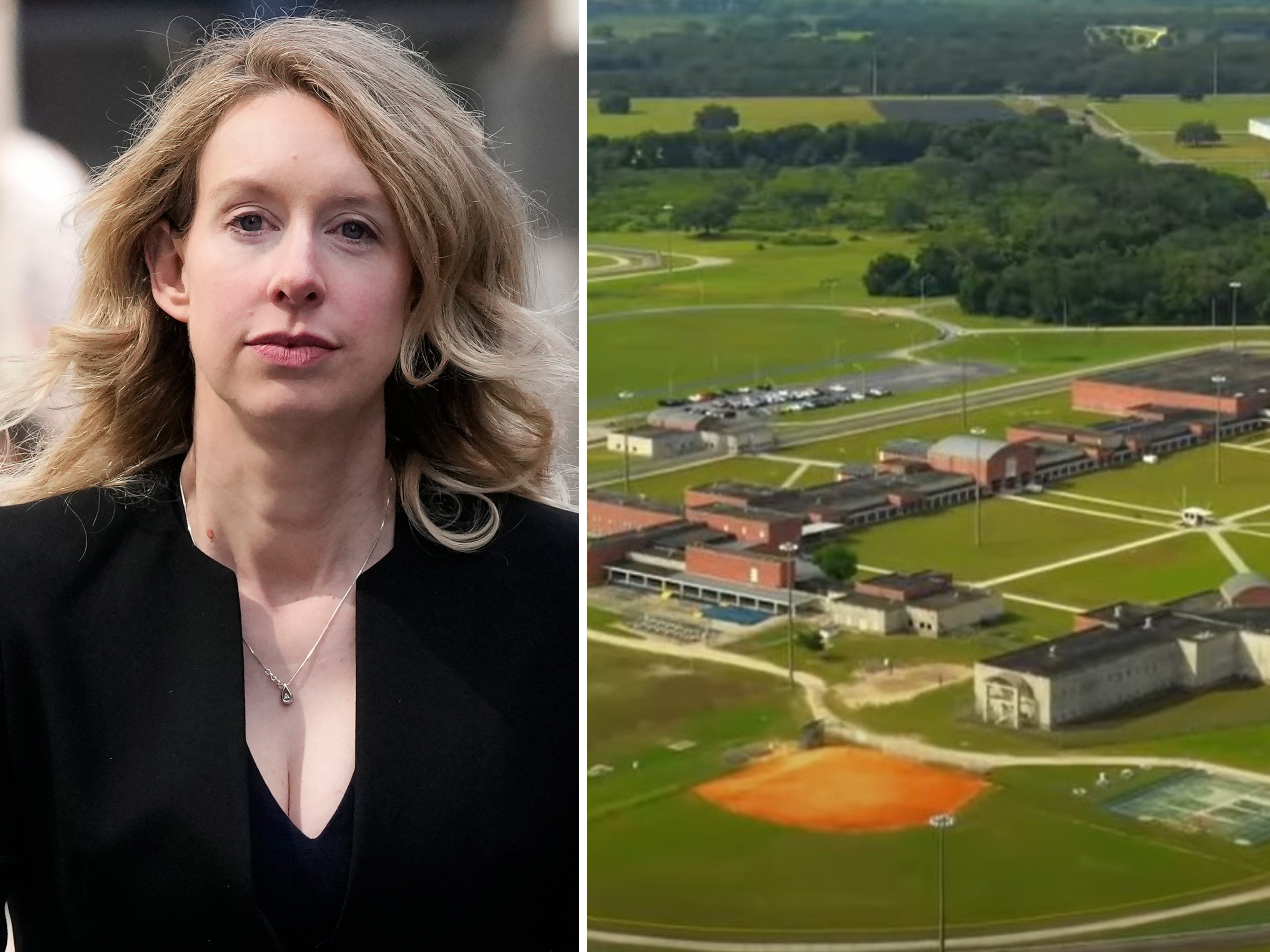 Elizabeth Holmes’ upcoming new life in a Texas prison couldn’t be further from her lifestyle as the former Theranos CEO. Photos: AFP; Zoukis Consulting Group/YouTube