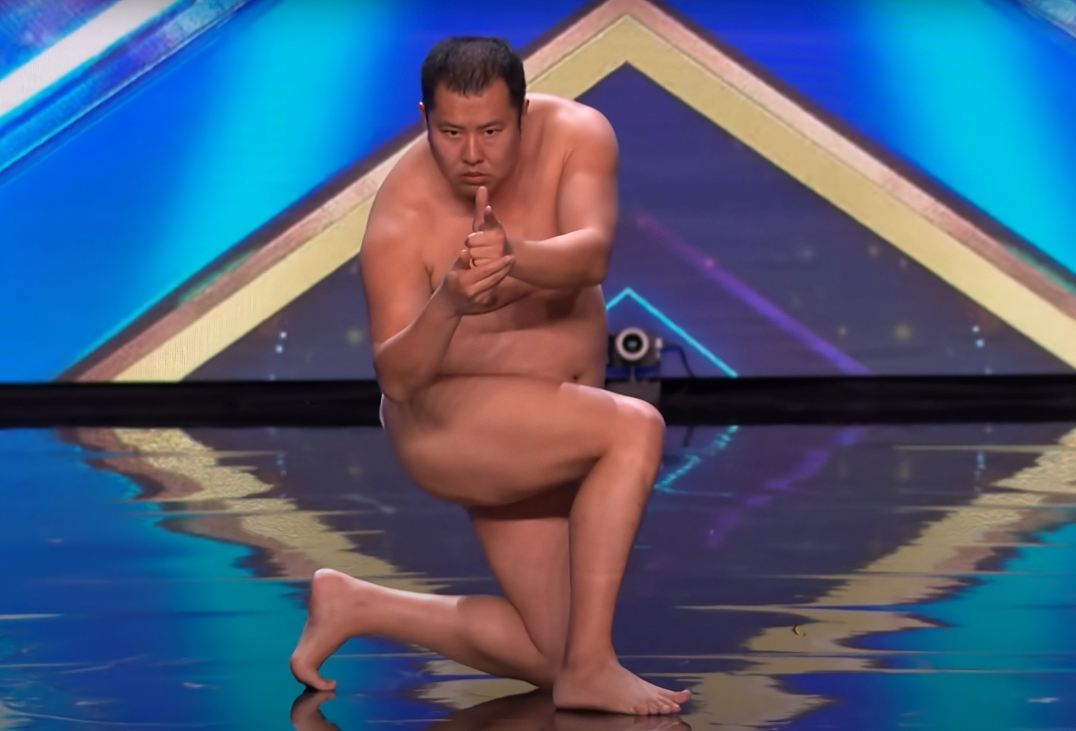 ‘Tony’ Yasumura performs his act on Britain’s Got Talent. Photo: YouTube/@BGT