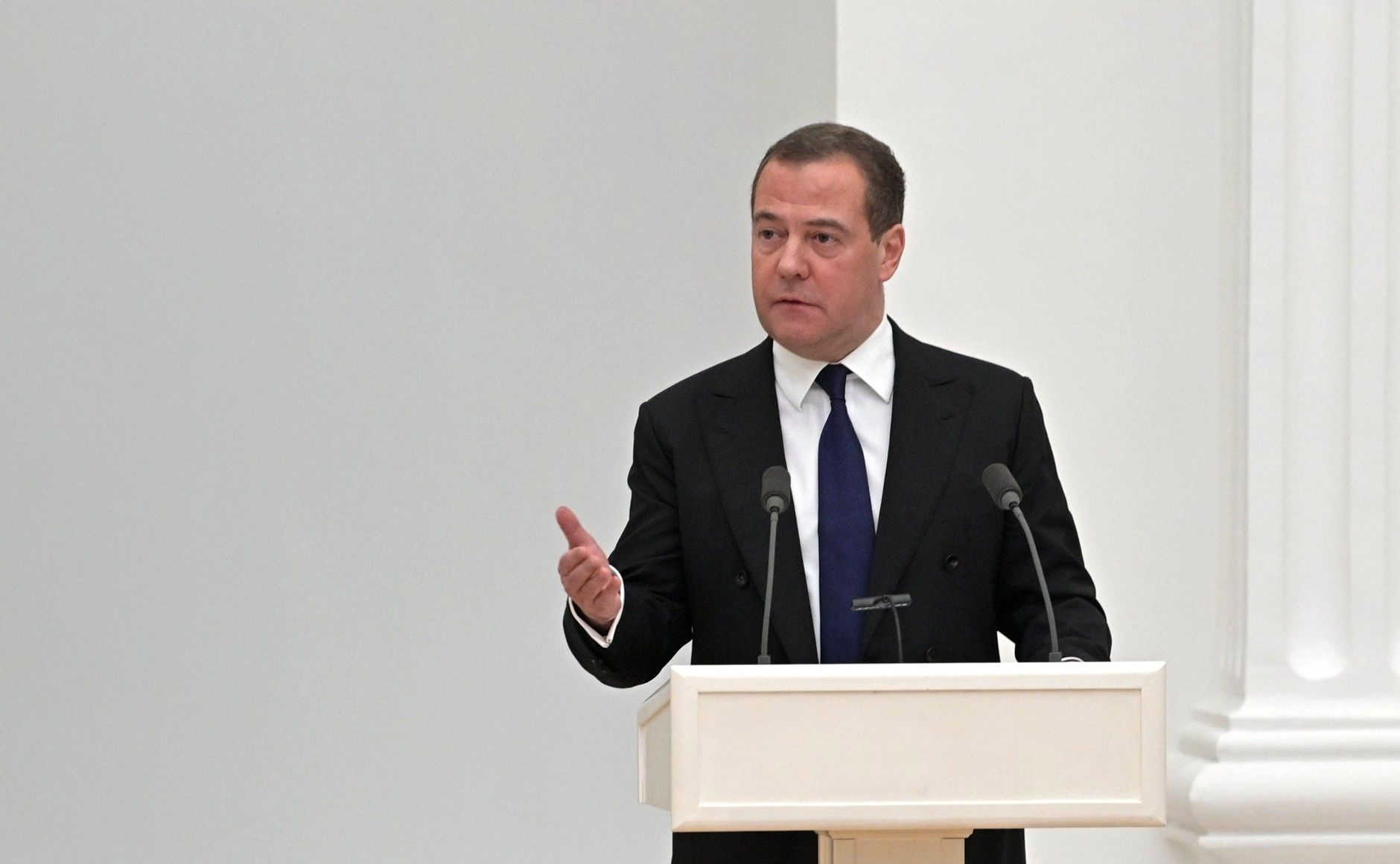 Medvedev, deputy chairman of Vladimir Putin’s security council, claimed the UK’s support for Kyiv amounted to an “undeclared war” against Russia. Photo: dpa