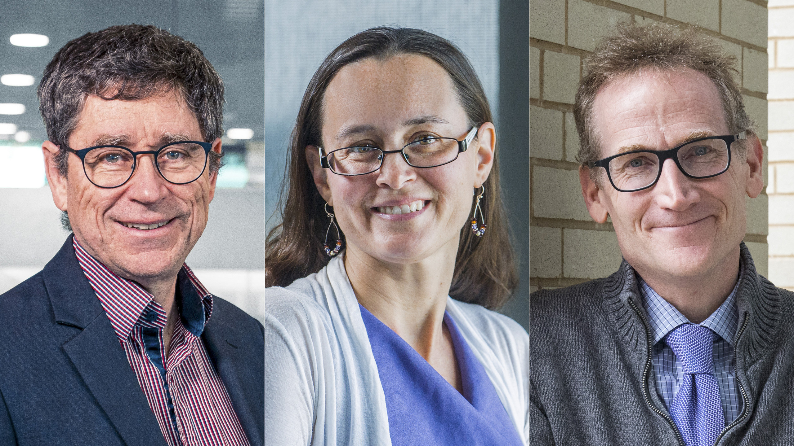 (From left) Matthew Bailes, Maura McLaughlin and Duncan Lorimer won the Shaw Prize in Astronomy. Photo: Handout
