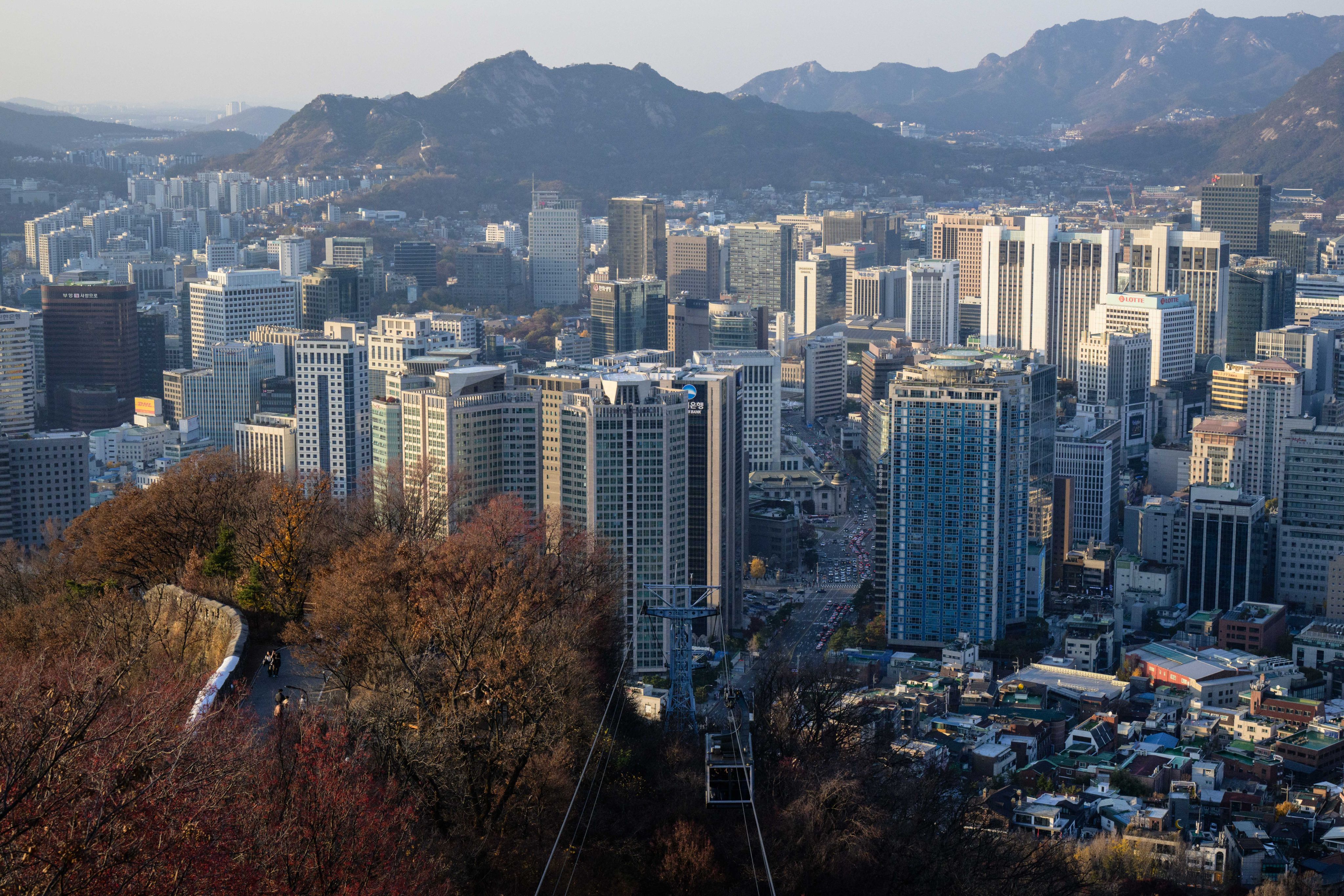 A general view of apartment buildings, office blocks and other building in Seoul. Photo: AFP