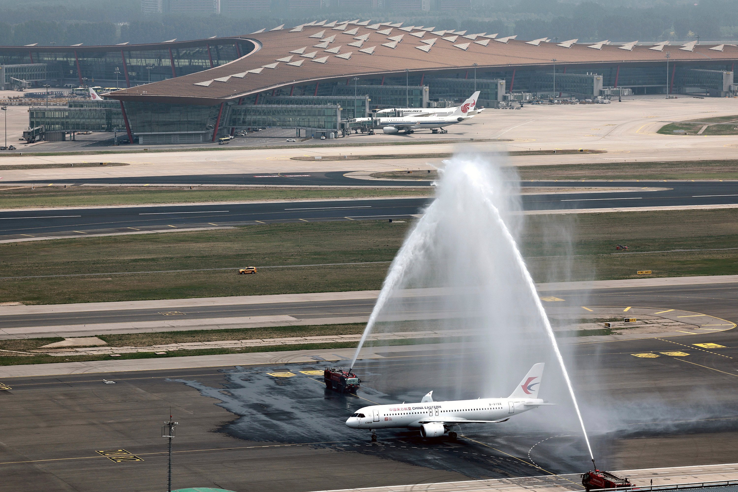 C919 – China’s first domestically developed narrow-body passenger jet – completed its first commercial flight in May. Photo: AP