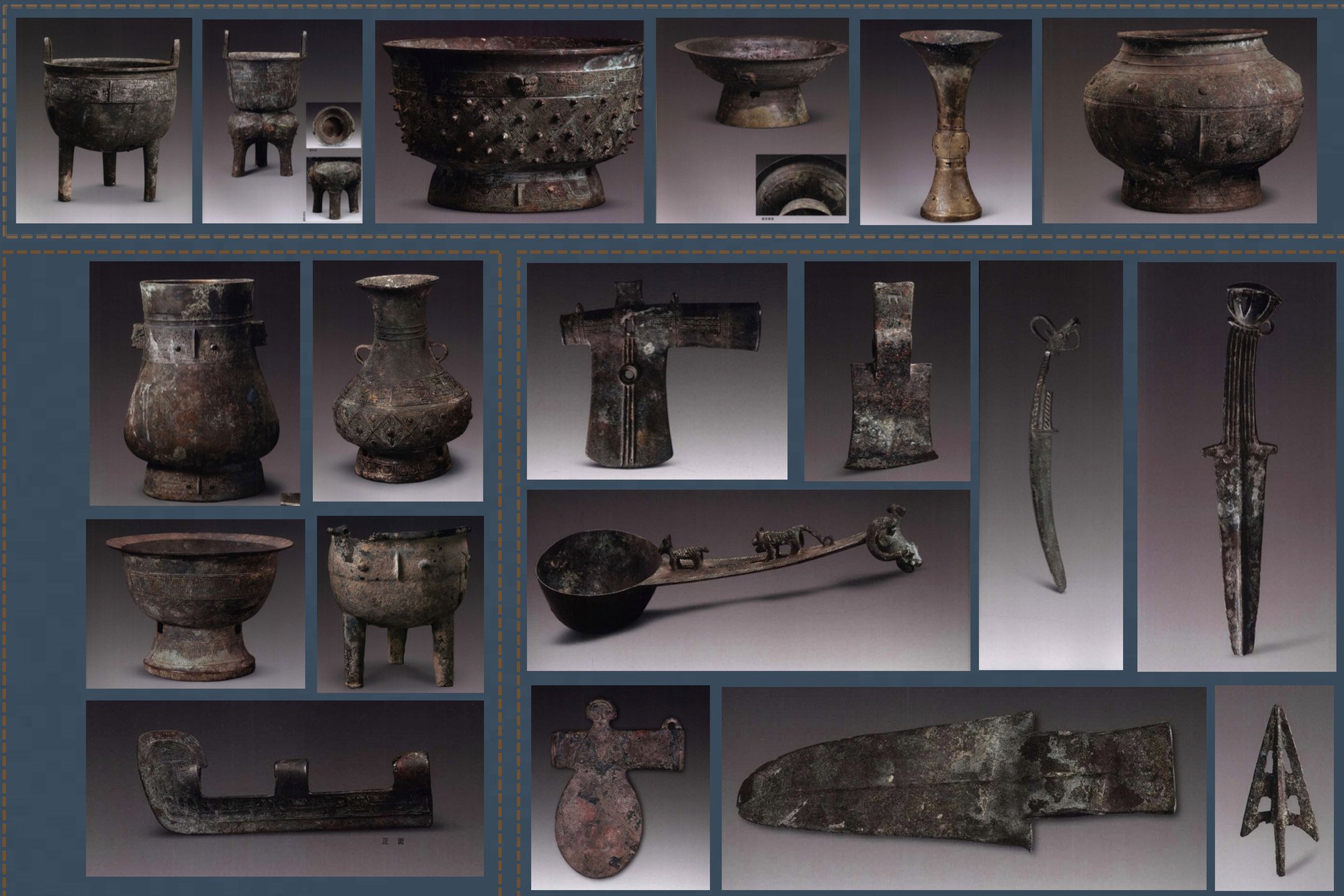 Ancient artefacts recovered included painted pottery, and copper arrowheads and axes. Photo: National Cultural Heritage Administration