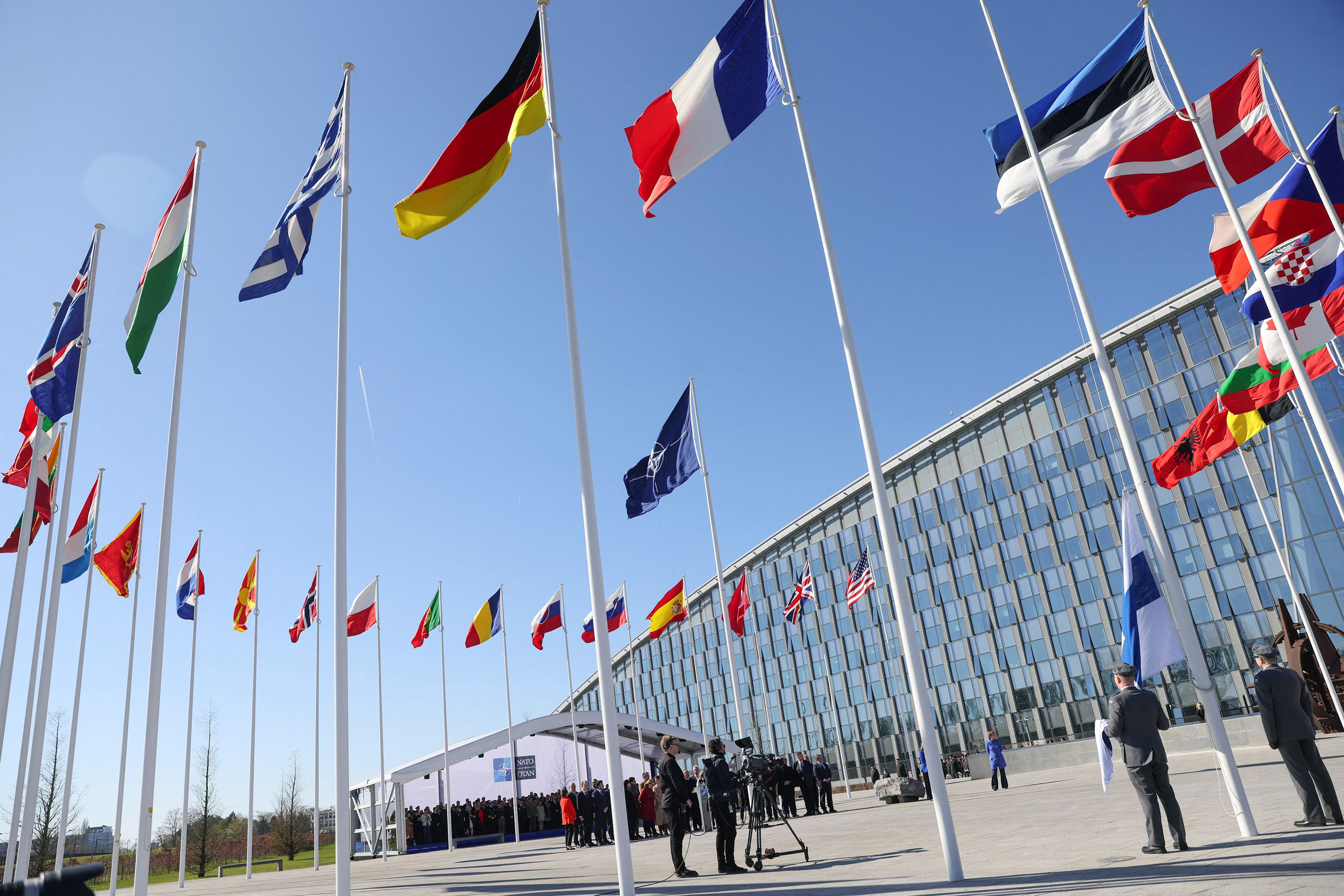 Sweden's flag raised at NATO headquarters, cementing its