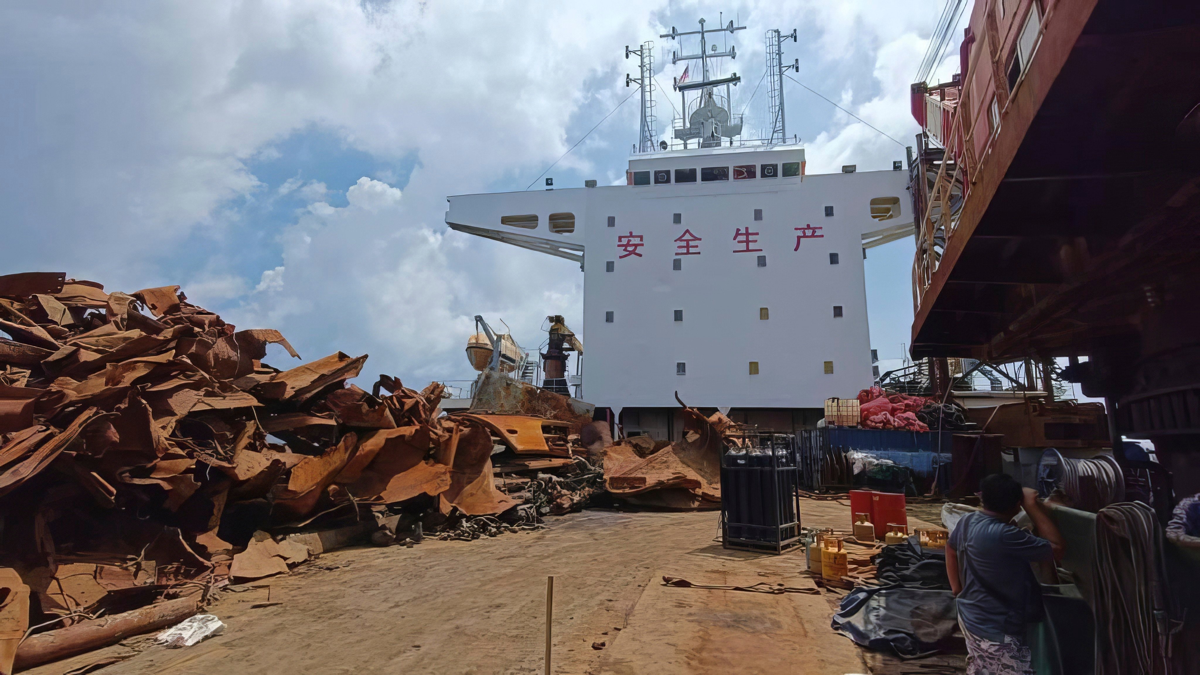 Scrap metal on a Chinese-registered vessel after it was detained by the Malaysian Maritime Enforcement Agency (MMEA) in the waters of east Johor last week. Photo: Malaysian Maritime Enforcement Agency via AP