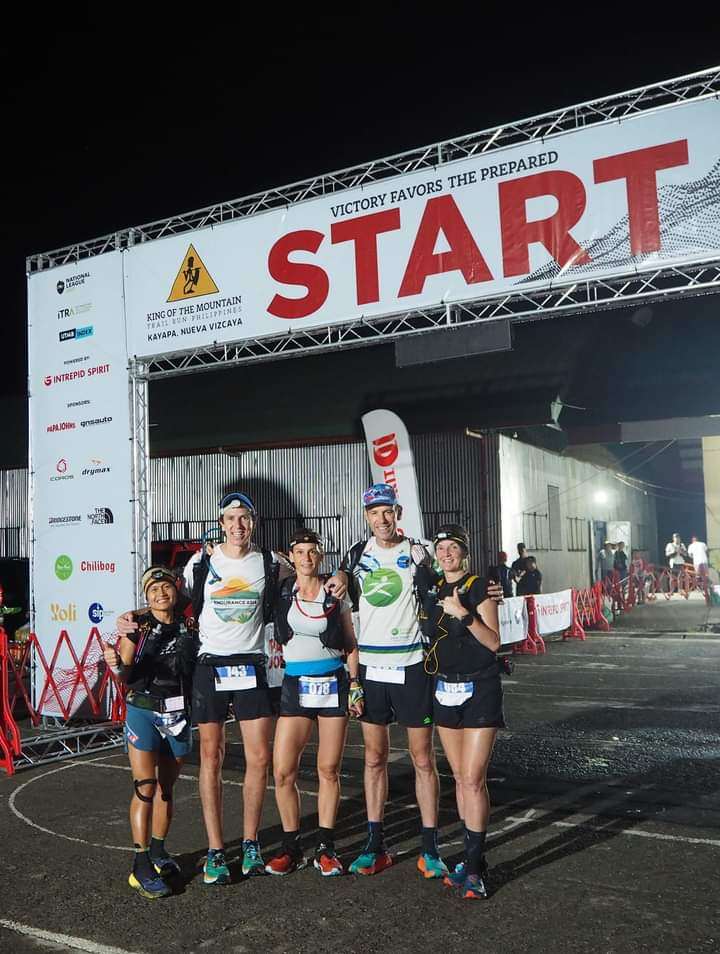 Dolores Vargas Sales (left) at the Hardcore 100 in the Philipines with (from second left) Scott Pugh, Virginie Goethals, Will Hayward and Nikki Han. Photo: Handout